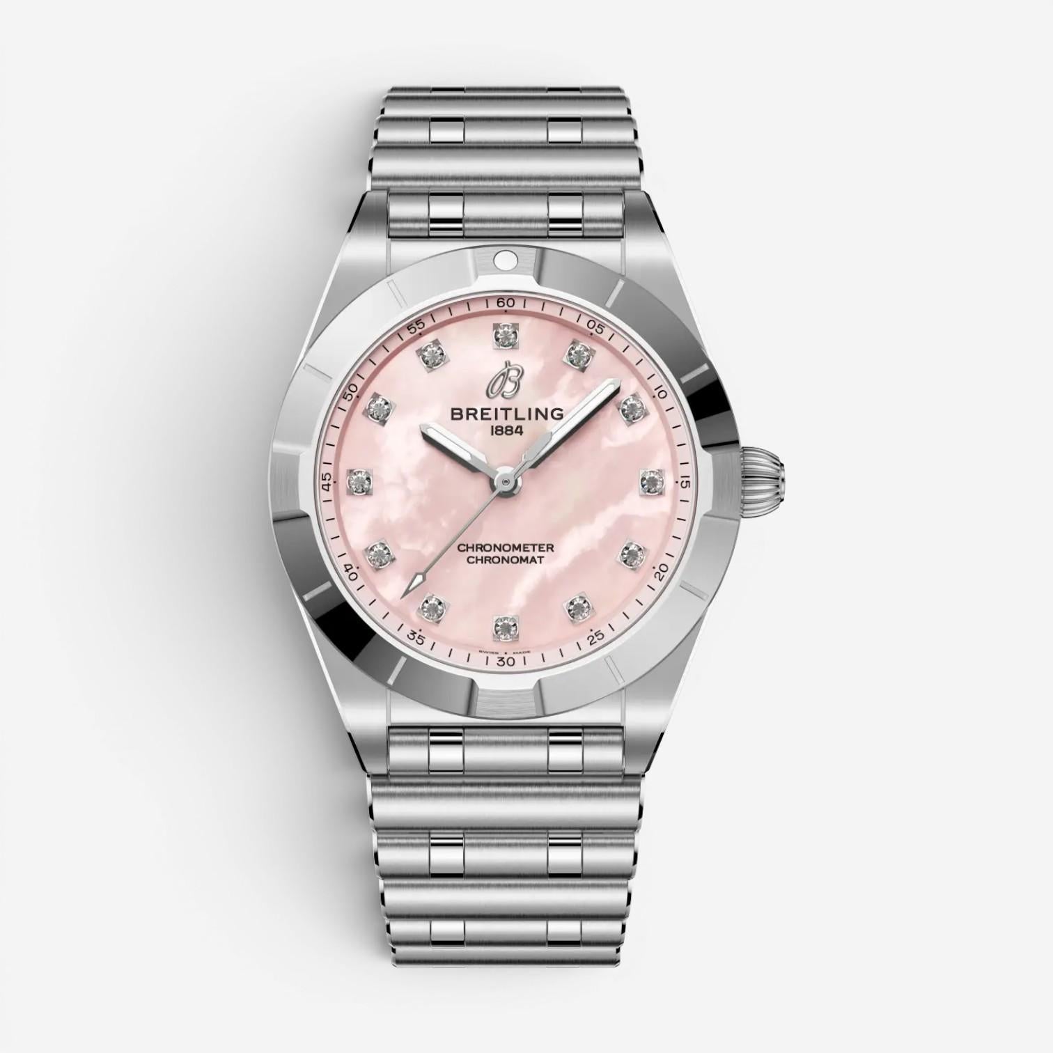 Breitling Chronomat Stainless Steel Diamond Quartz Ladies Watch A72310101K1A1
