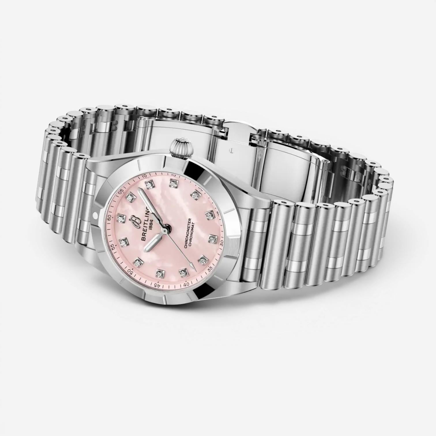 Breitling Chronomat Stainless Steel Diamond Quartz Ladies Watch A72310101K1A1 — view 3