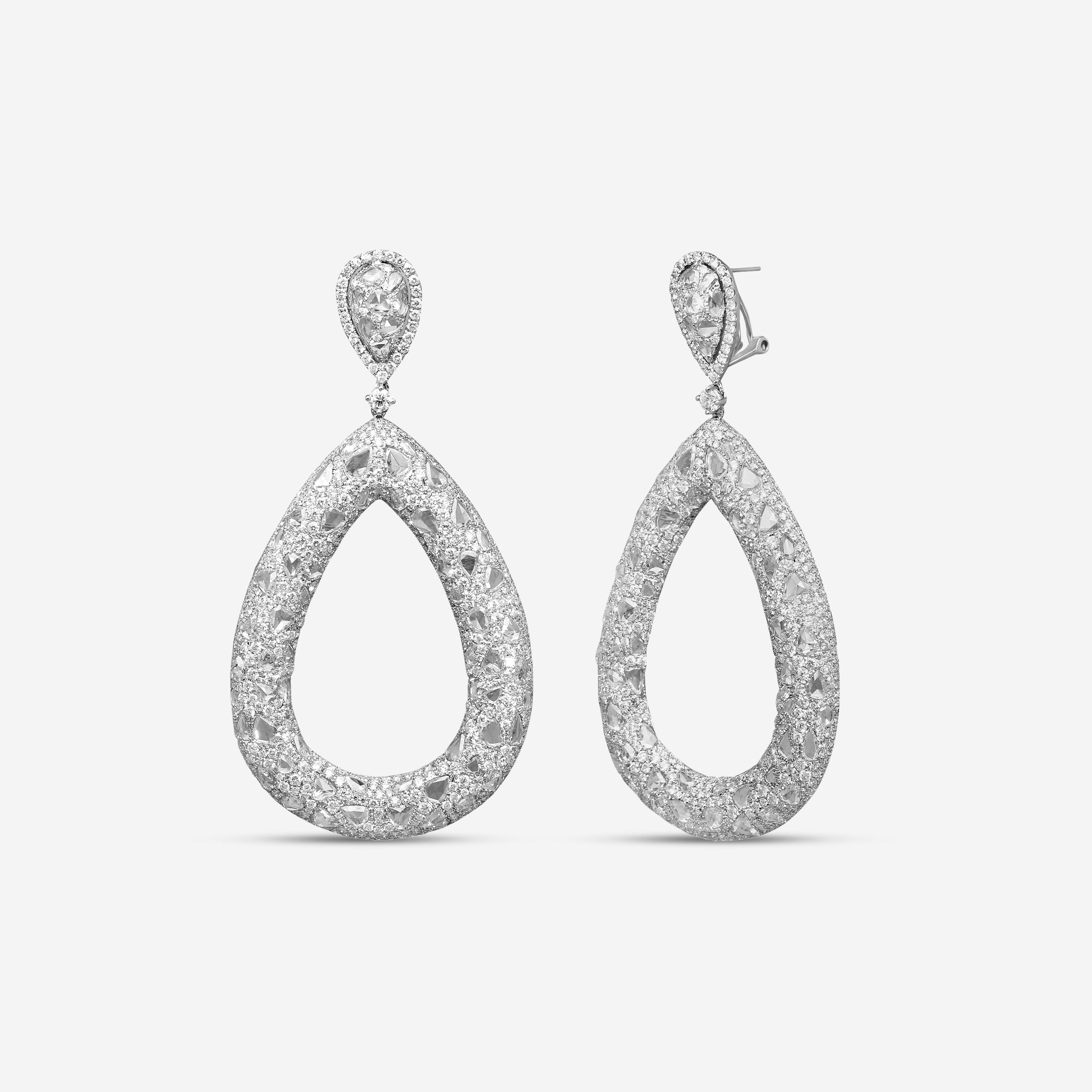 Diana M. Jewels 18K White Gold Diamond Drop Earrings R15090-1 — view 2