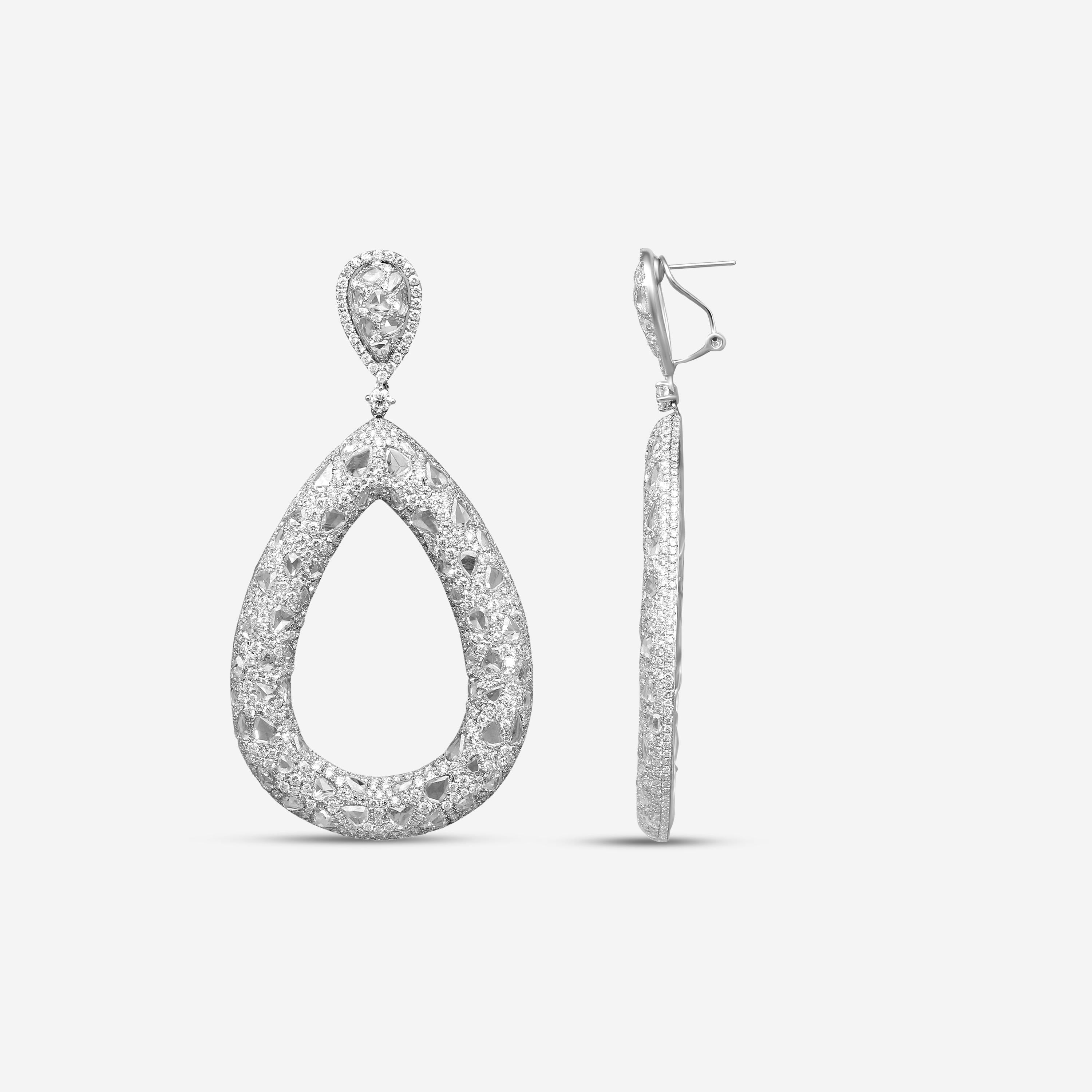 Diana M. Jewels 18K White Gold Diamond Drop Earrings R15090-1 — view 3
