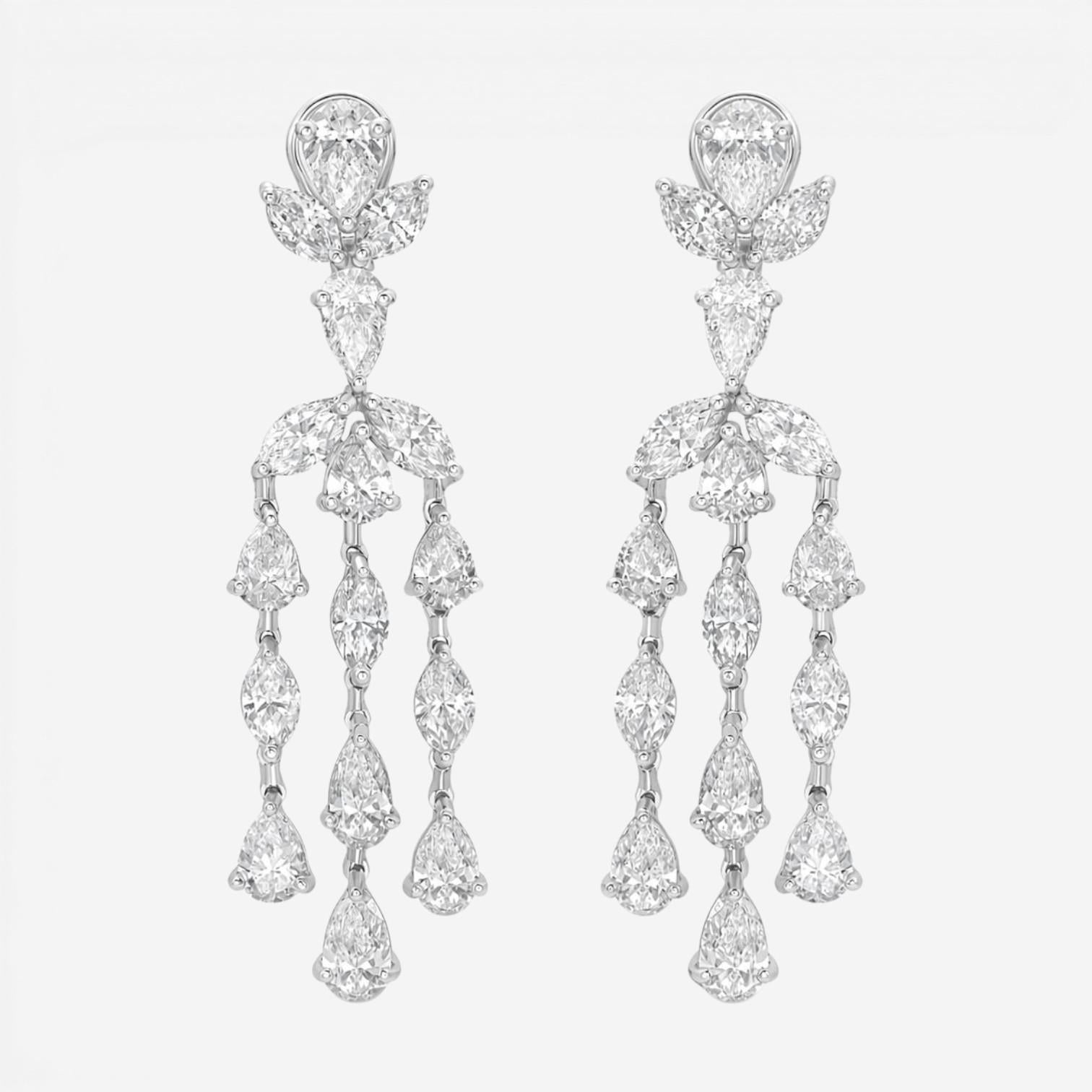 Diana M. Jewels Platinum Diamond Chandelier Earrings ER2102