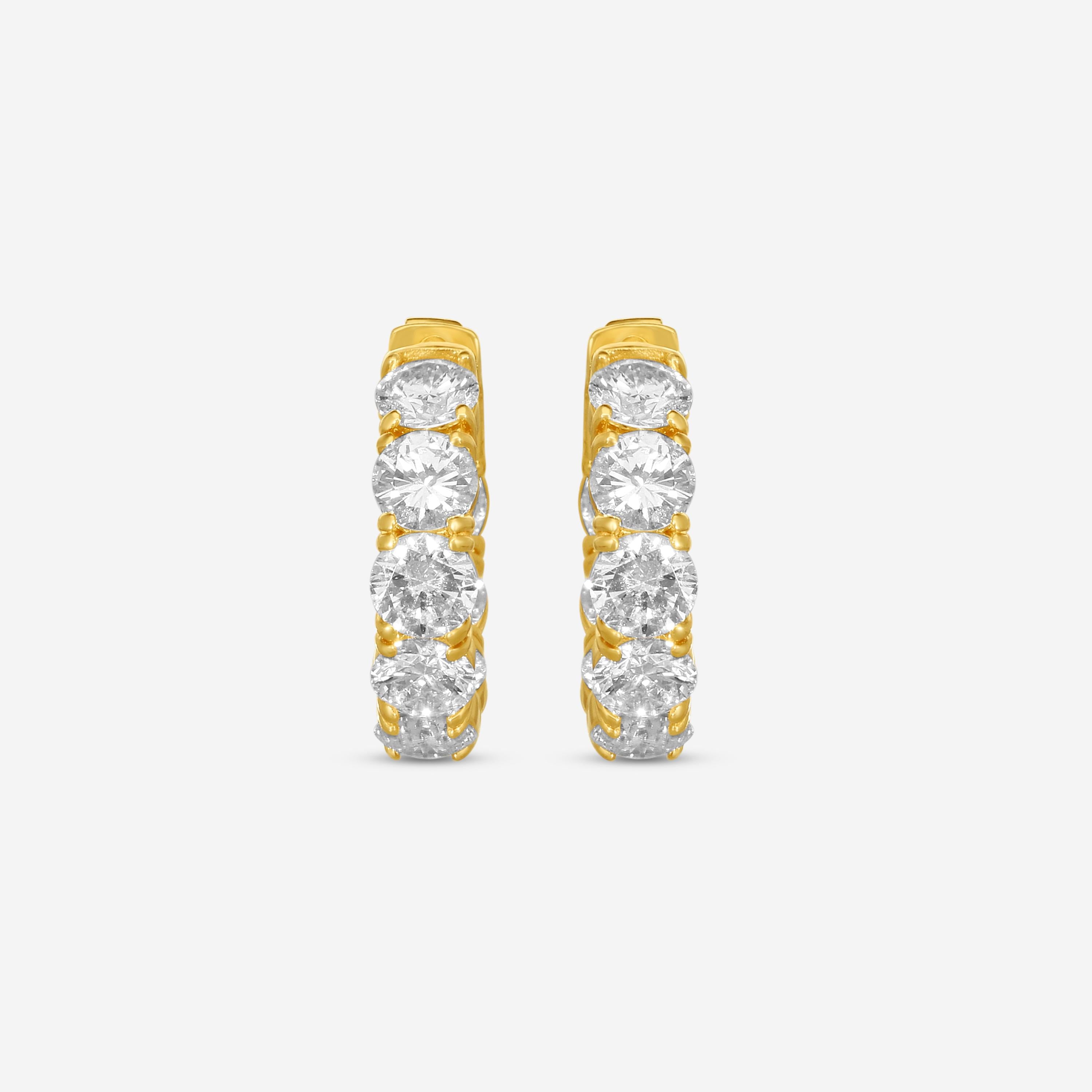 Diana M. Jewels 18K Yellow Gold Diamond Inside-Out Hoop Earrings DEA2301 — view 4