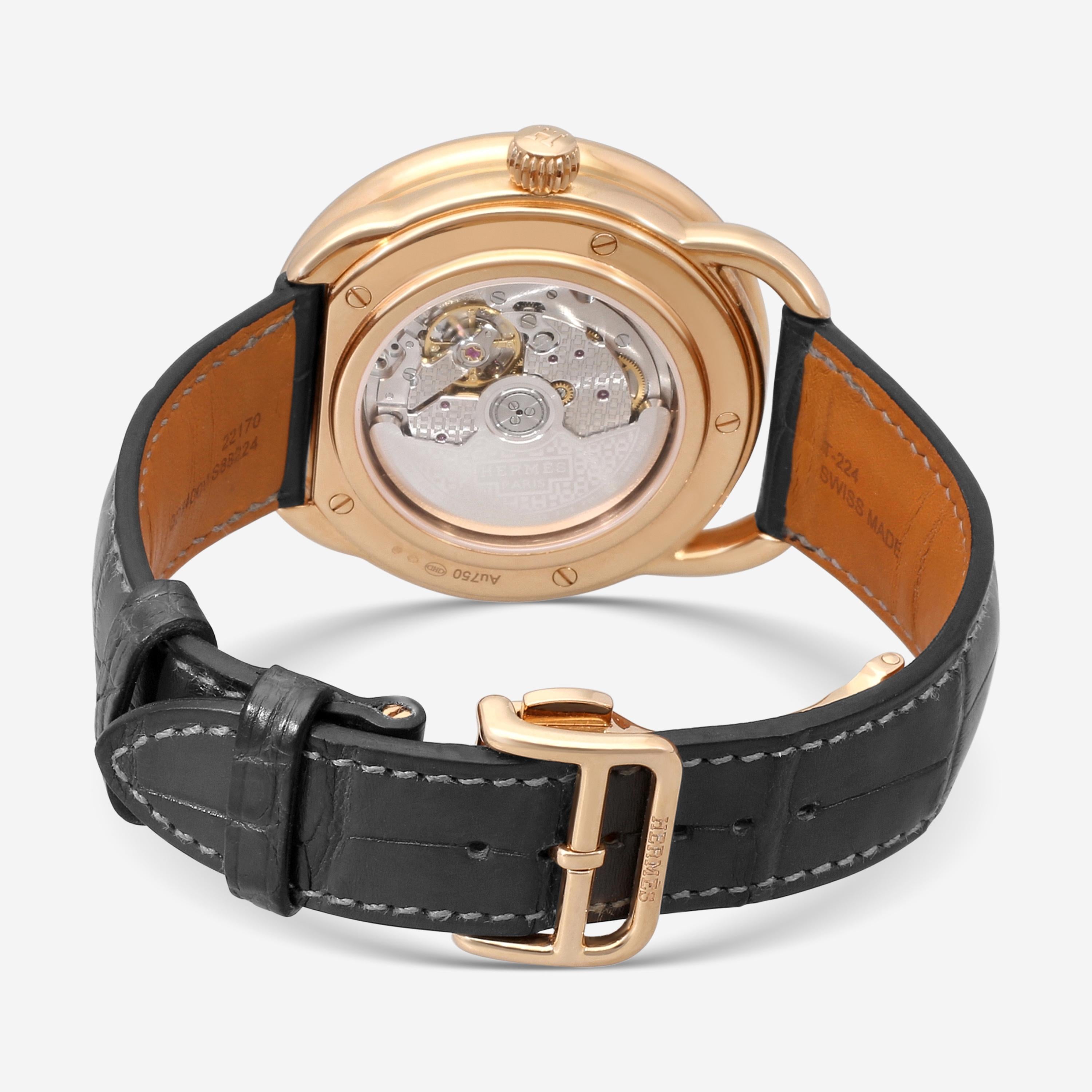 Hermès Arceau L'Heure De La Lune LE 18K Rose Gold Automatic Men's Watch AR1.8701 — view 3