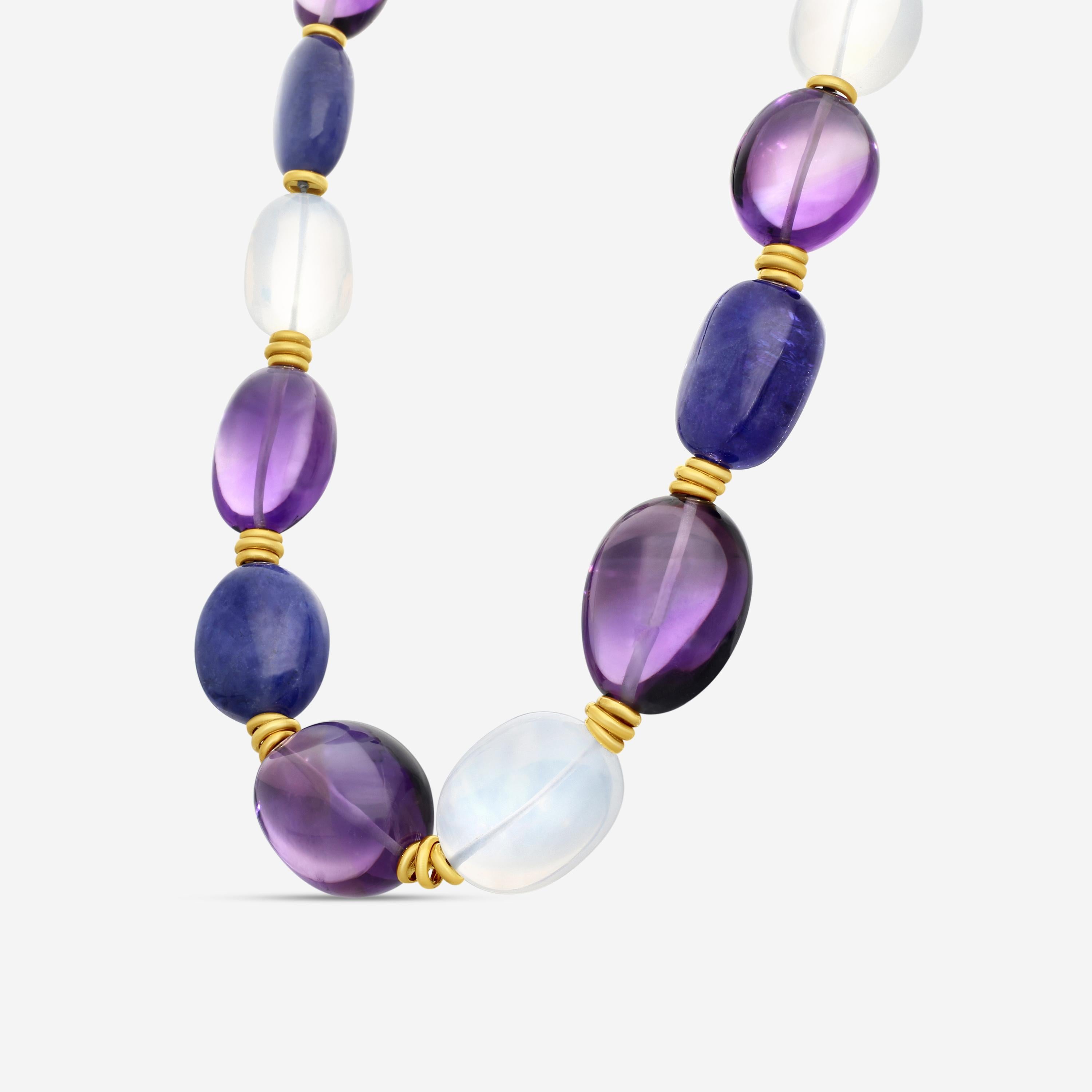 Goshwara G-One 18K Yellow Gold Multi-Gemstone Necklace JN0302 — view 2