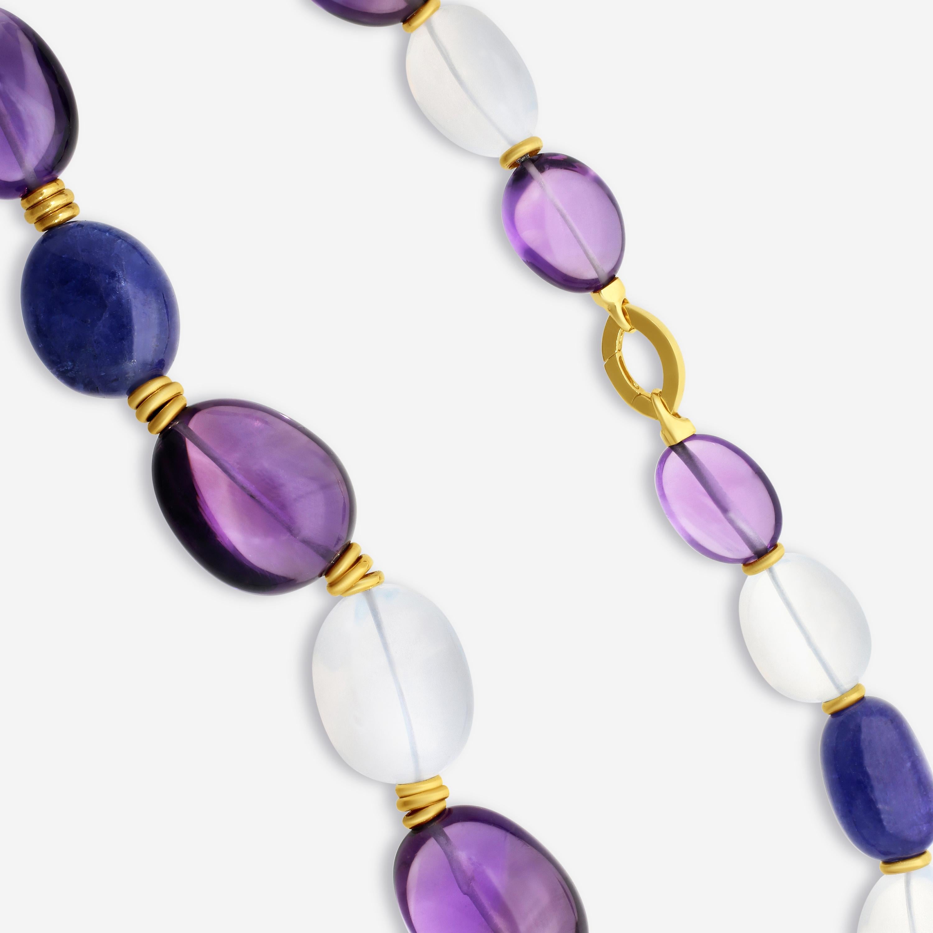 Goshwara G-One 18K Yellow Gold Multi-Gemstone Necklace JN0302 — view 3