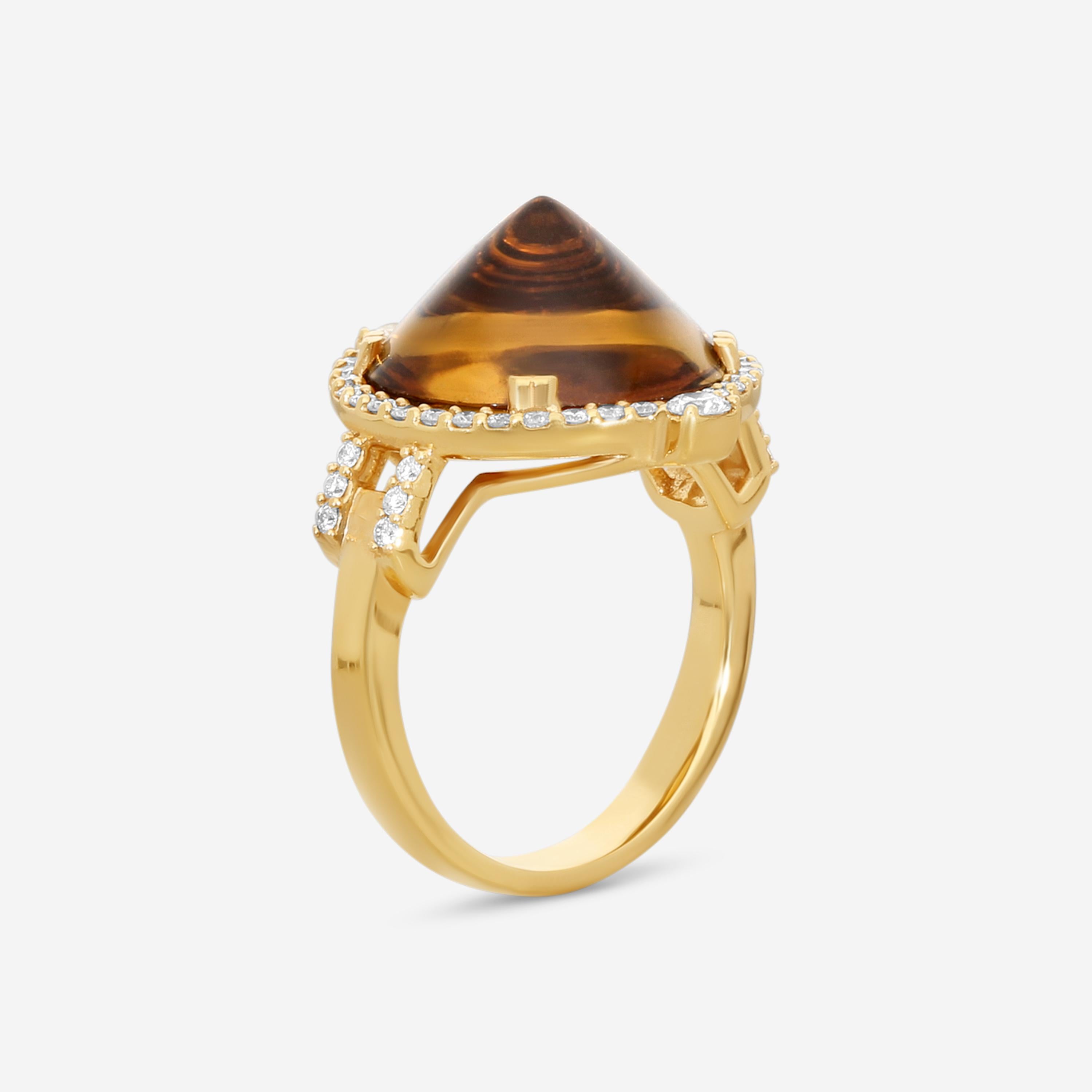 Goshwara Rock N Roll 18K Yellow Gold Citrine & Diamond Ring Sz. 6.5 JR0137-CT-Y