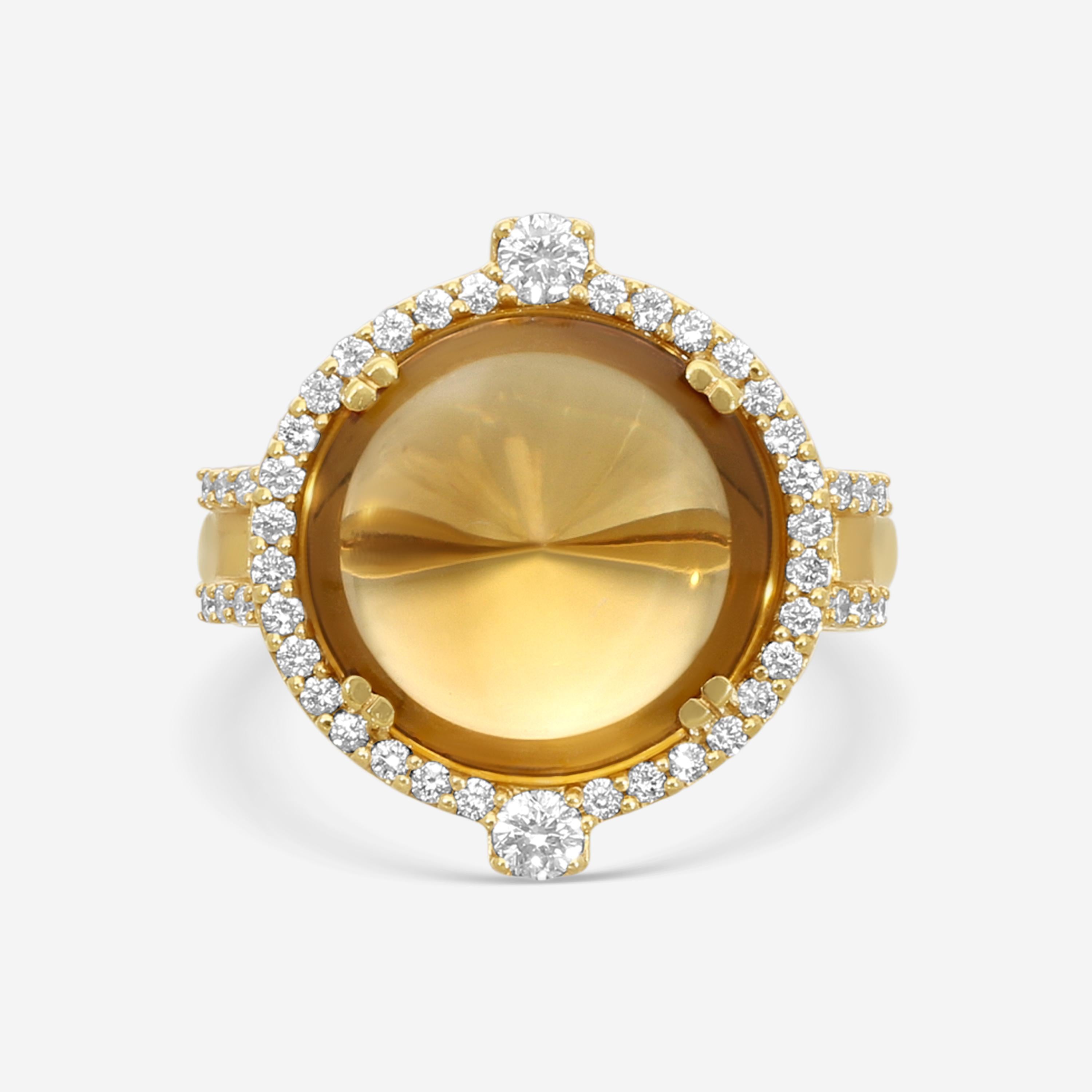 Goshwara Rock N Roll 18K Yellow Gold Citrine & Diamond Ring Sz. 6.5 JR0137-CT-Y — view 2
