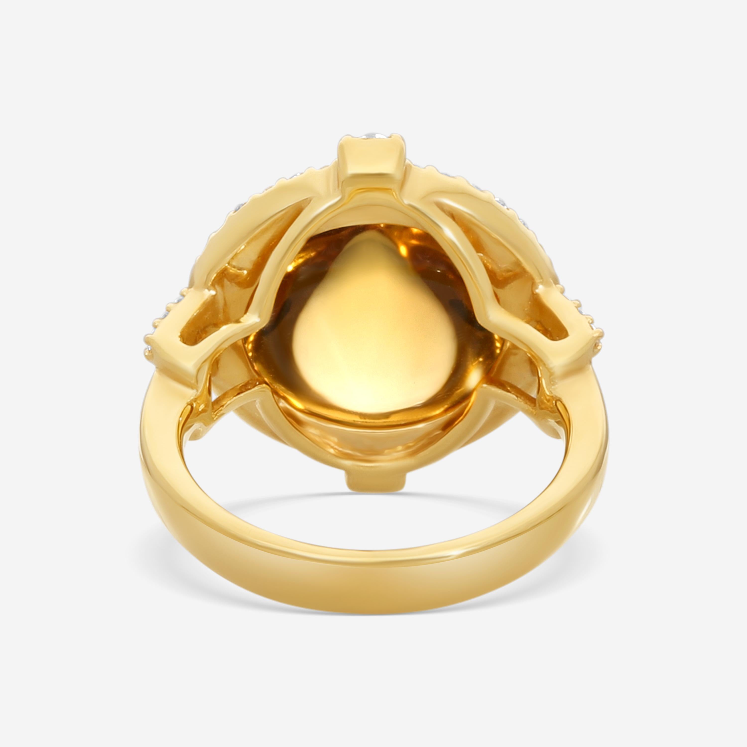 Goshwara Rock N Roll 18K Yellow Gold Citrine & Diamond Ring Sz. 6.5 JR0137-CT-Y — view 3