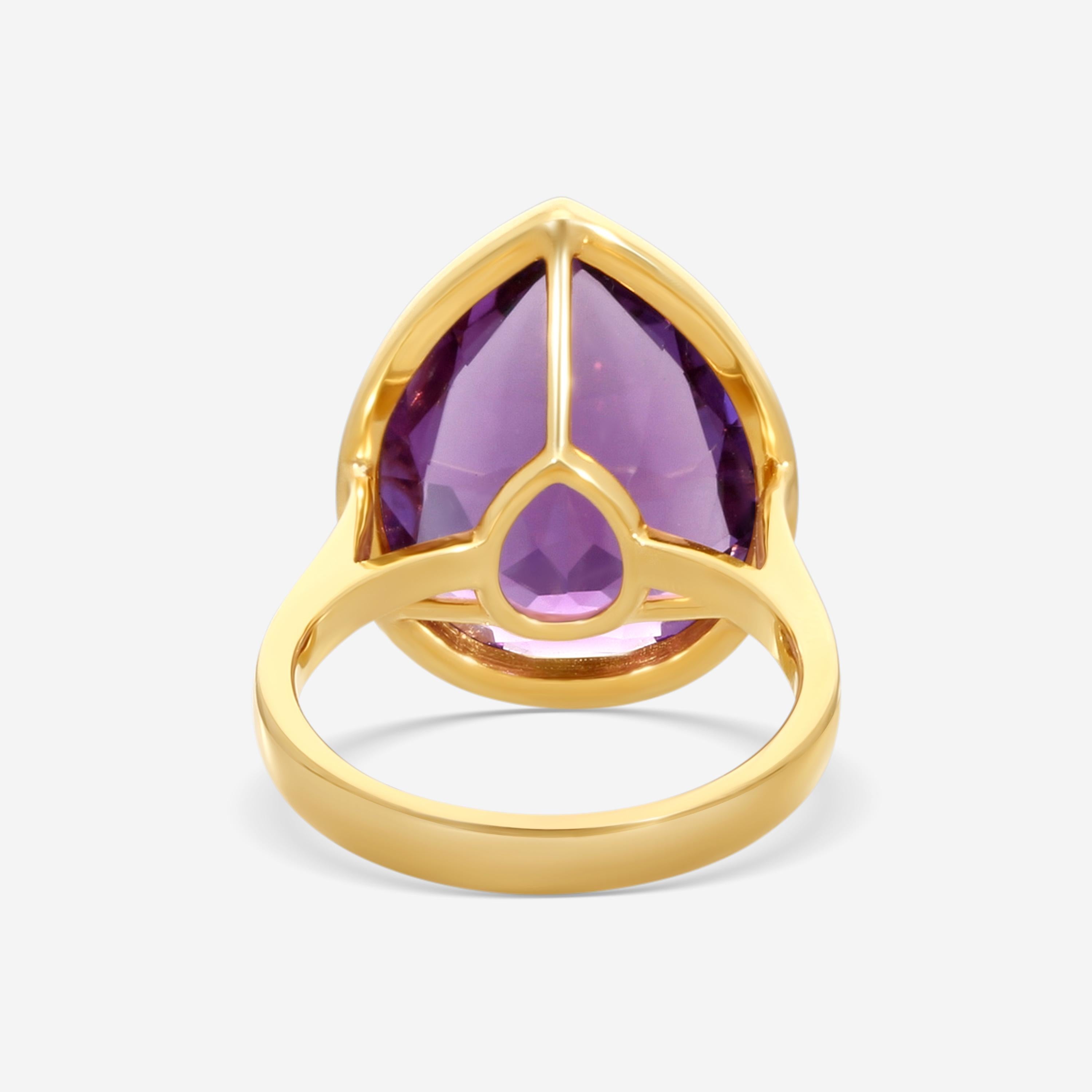 Goshwara G-One 18K Yellow Gold Amethyst Ring Sz. 7 JR0335-AMY — view 3