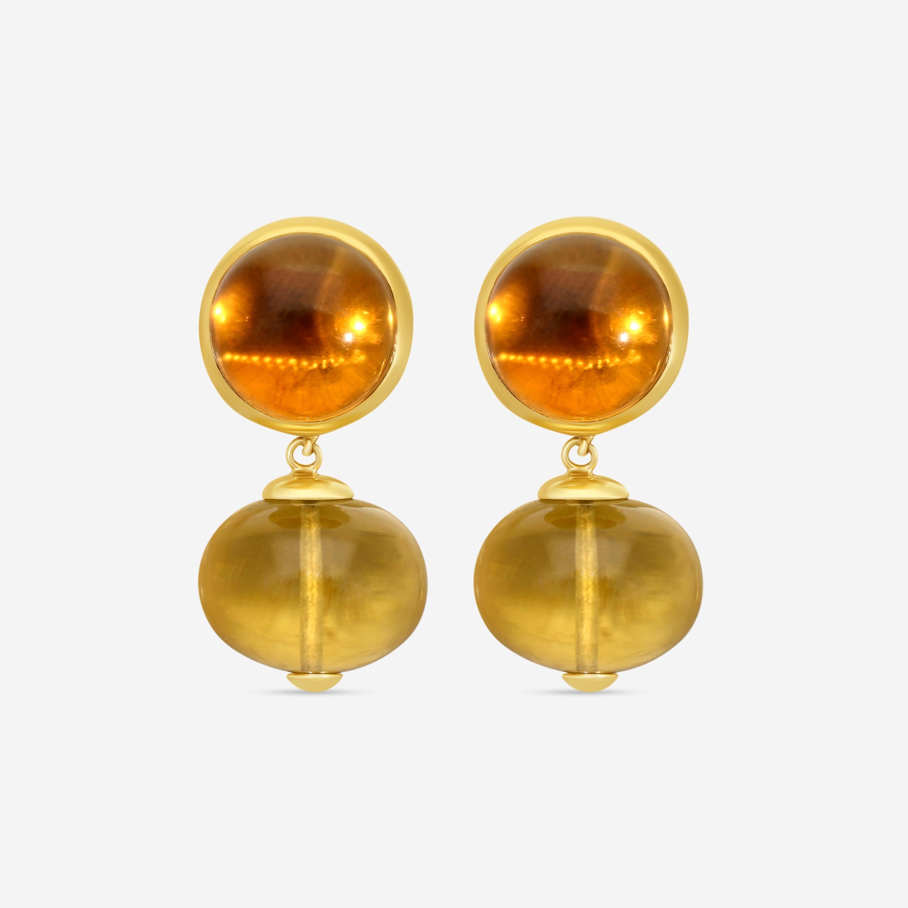 Goshwara Rock N Roll 18K Yellow Gold Citrine Drop Earrings JE0184-CT