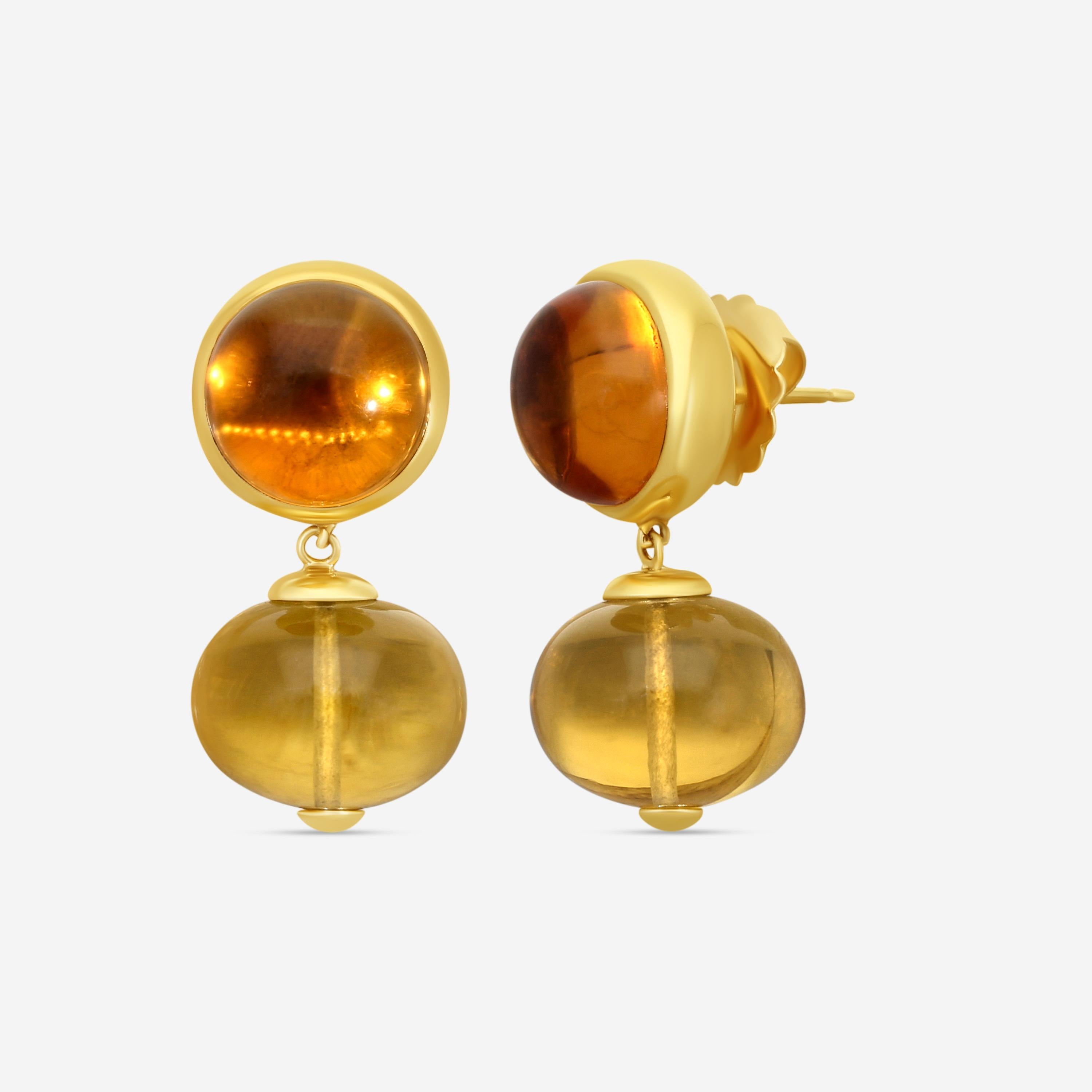 Goshwara Rock N Roll 18K Yellow Gold Citrine Drop Earrings JE0184-CT — view 2