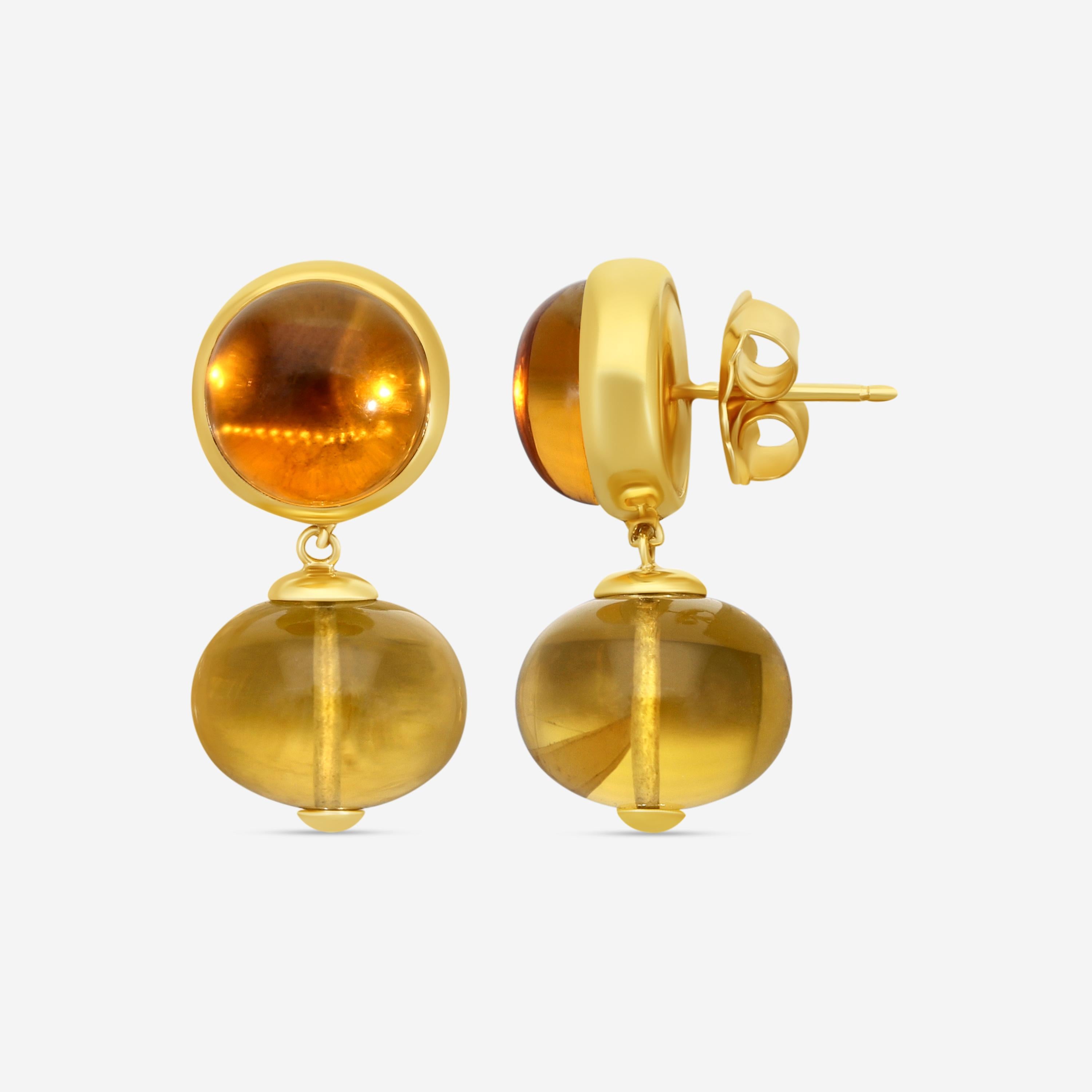 Goshwara Rock N Roll 18K Yellow Gold Citrine Drop Earrings JE0184-CT — view 3
