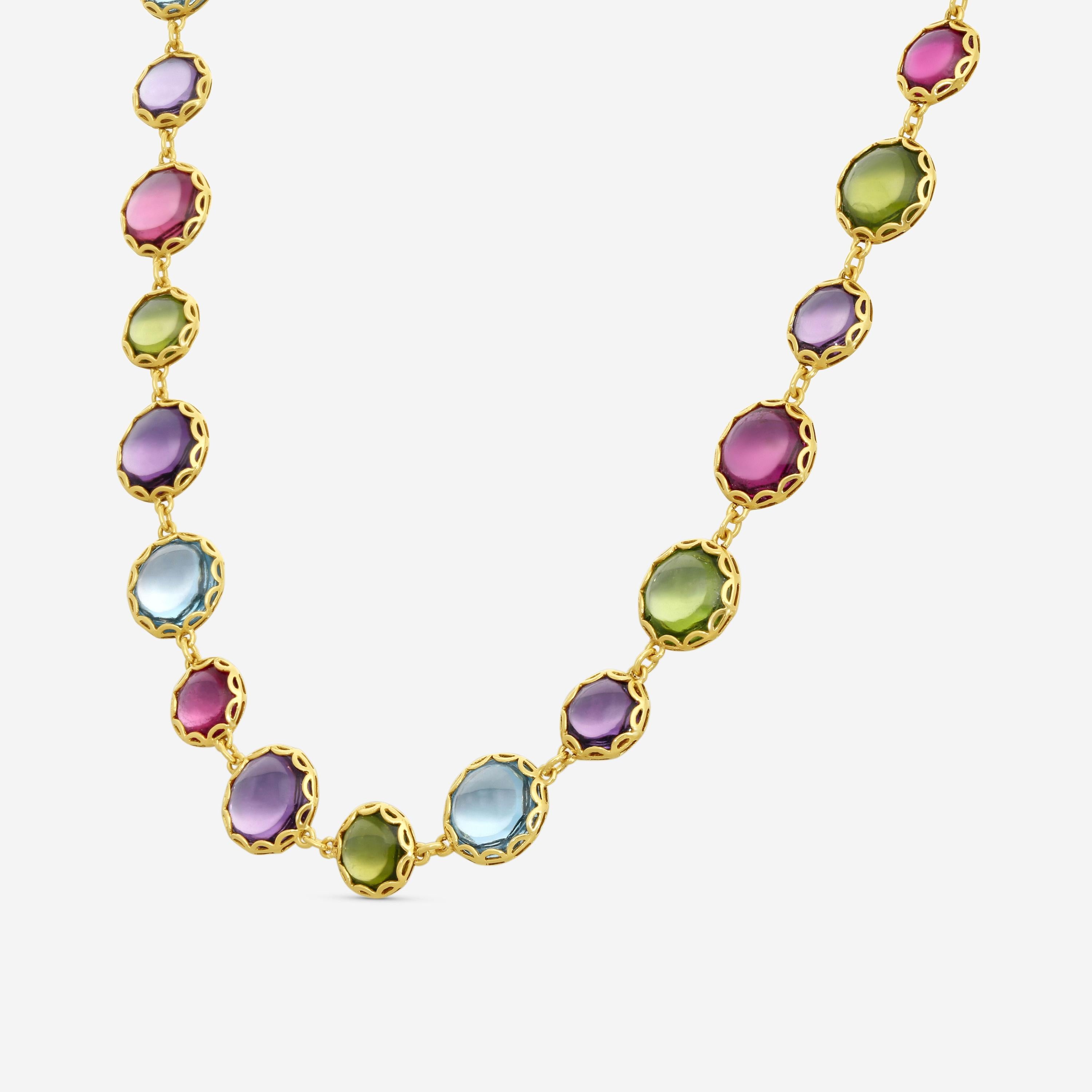 Goshwara Mischief 18K Yellow Gold Multi-Gemstone Necklace JN0050 — view 2