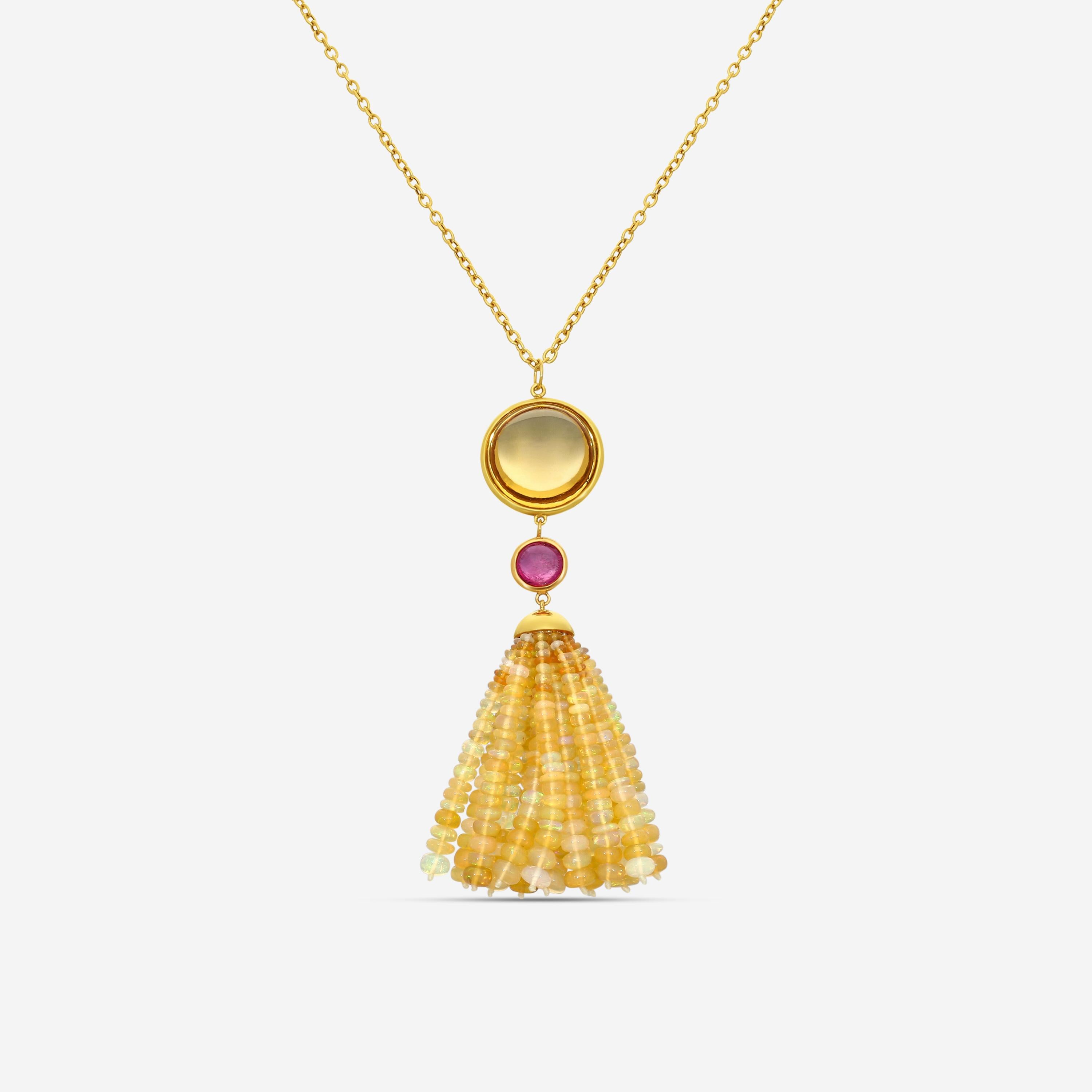 Goshwara Mischief 18K Yellow Gold Multi-Gemstone Pendant Necklace SP0017-02
