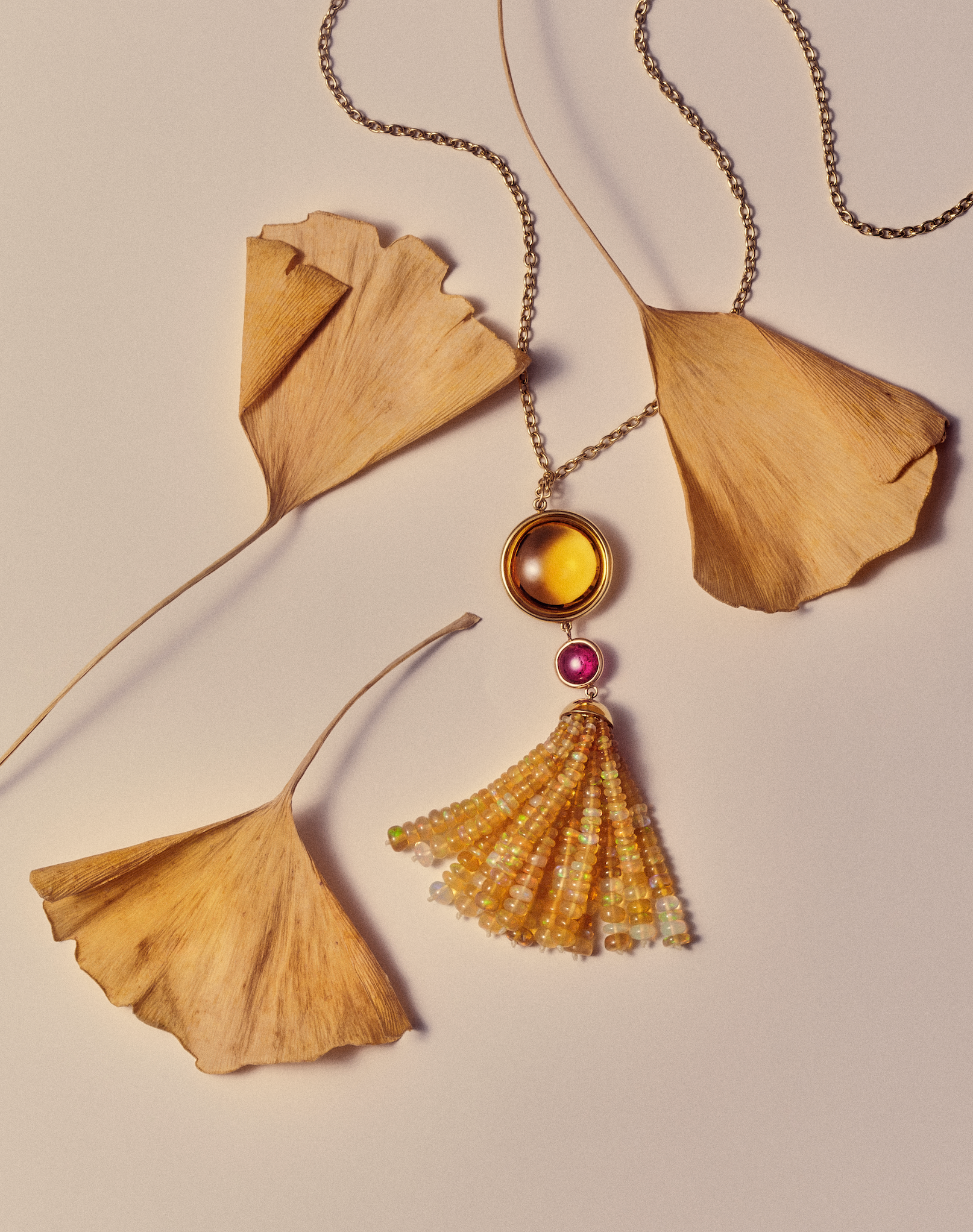Goshwara Mischief 18K Yellow Gold Multi-Gemstone Pendant Necklace SP0017-02 — view 2