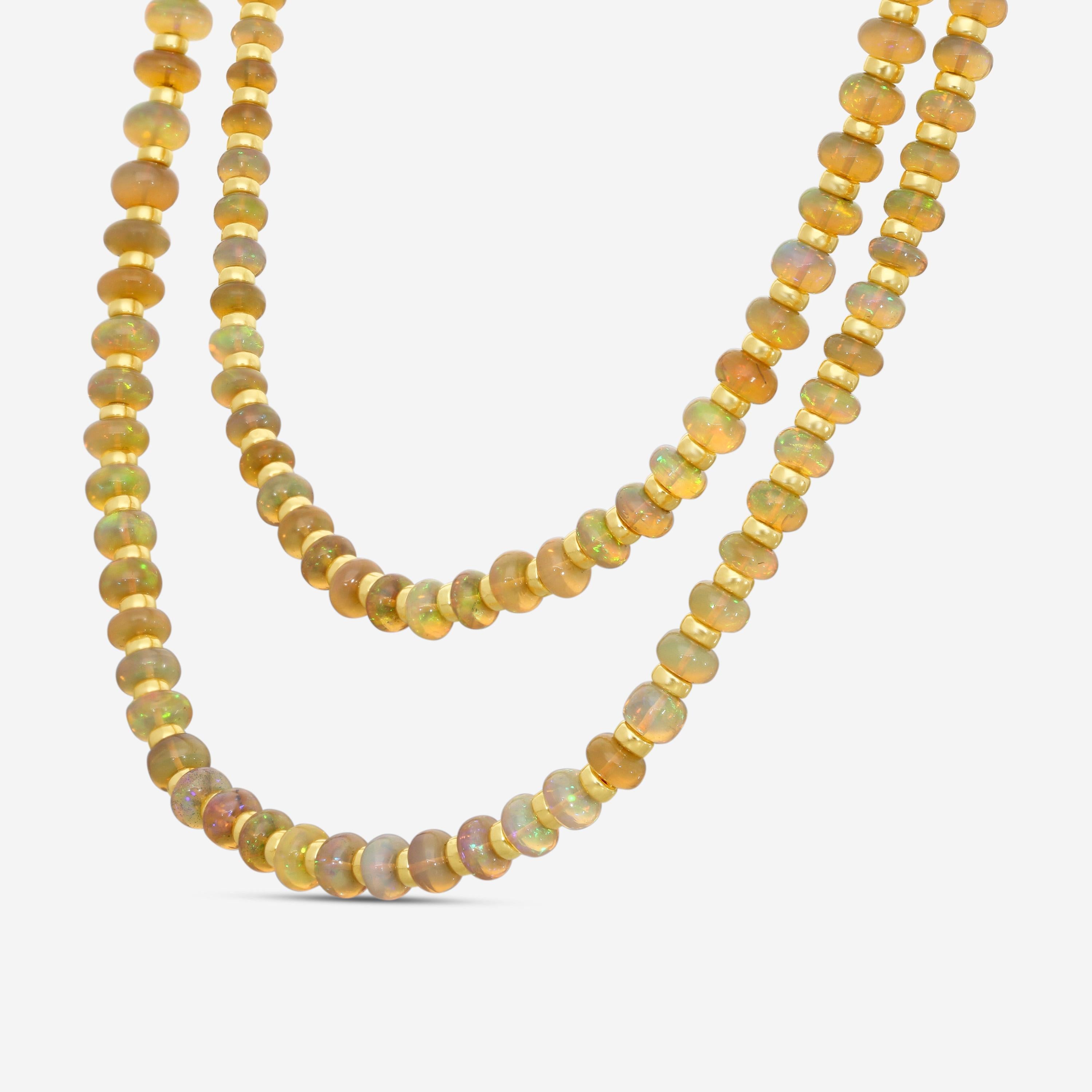 Goshwara Beyond 18K Yellow Gold Yellowish Brown Opal Necklace JN0294 — view 4
