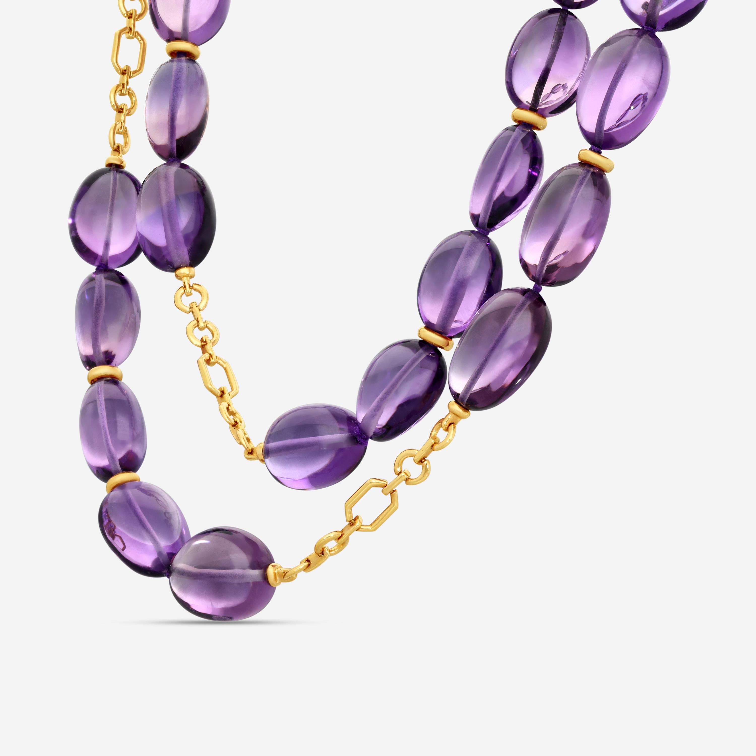 Goshwara Beyond 18K Rose Gold Amethyst Necklace JN0055-006-AM — view 2