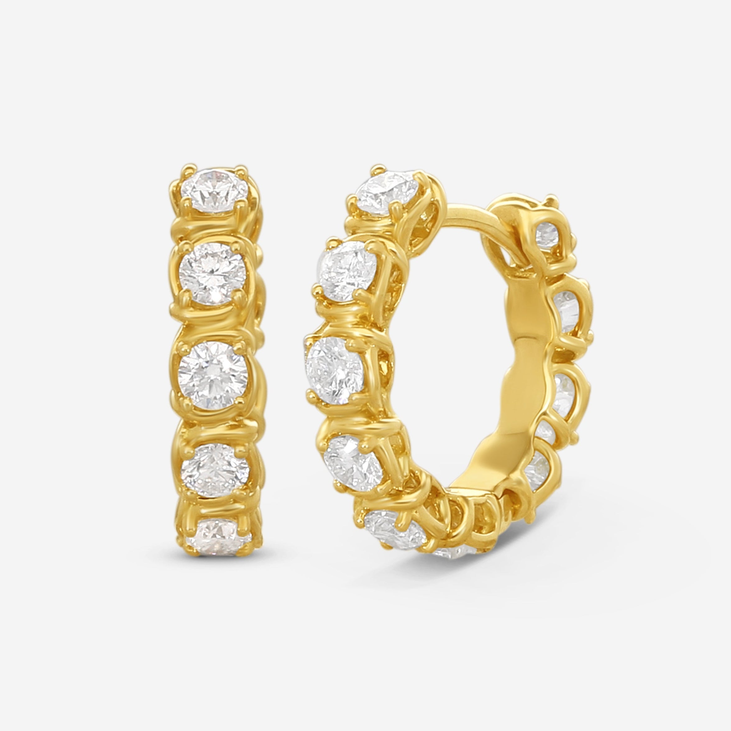 Ina Mar 18K Yellow Gold 1.10 ctw. Round Diamond Huggie Earrings AEP31062BI-YQJ00