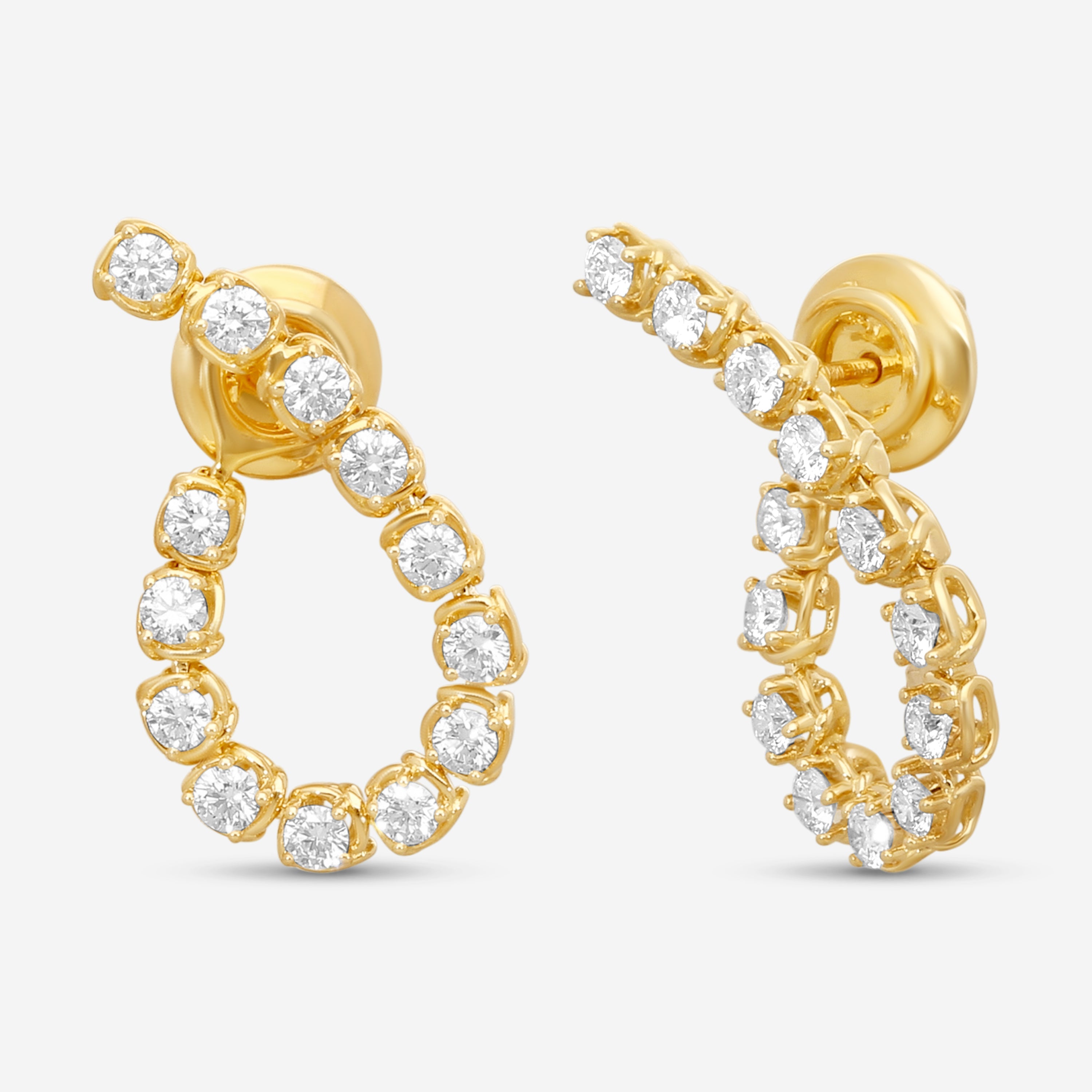 Ina Mar 18K Yellow Gold 1.43 ctw. Round Diamond Earrings M-AER21469BI-YQJ00 — view 2