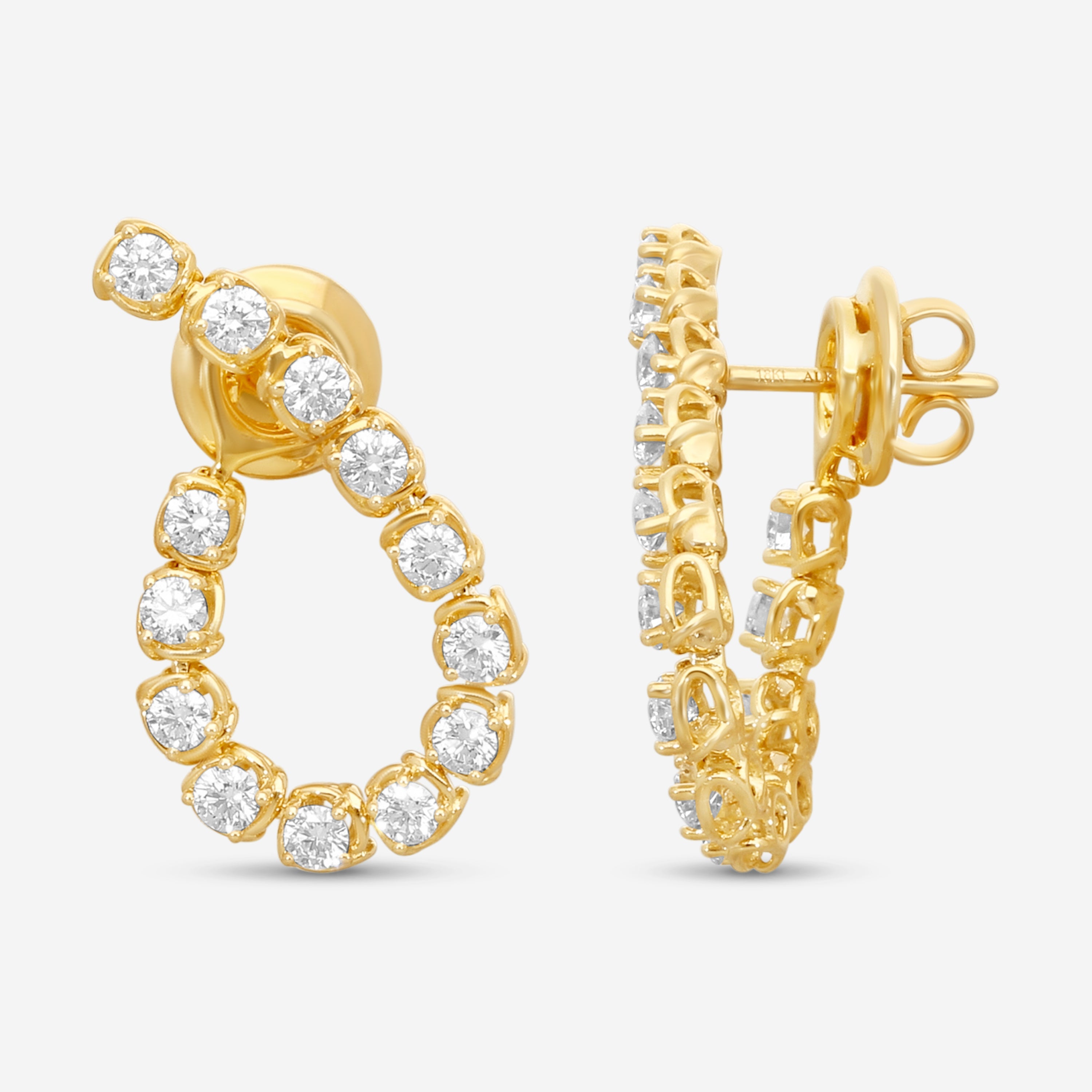Ina Mar 18K Yellow Gold 1.43 ctw. Round Diamond Earrings M-AER21469BI-YQJ00 — view 3