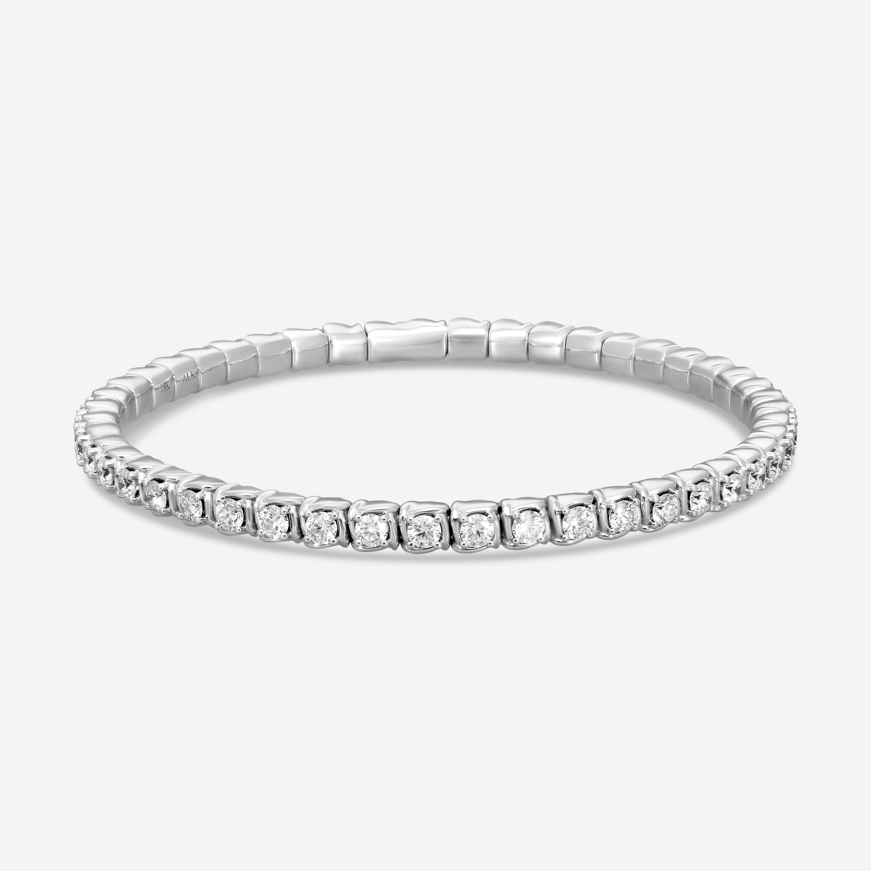Ina Mar 18K White Gold 4.23 ctw. Round Diamond Stretch Tennis Bracelet ABR40336ED-WQJ075