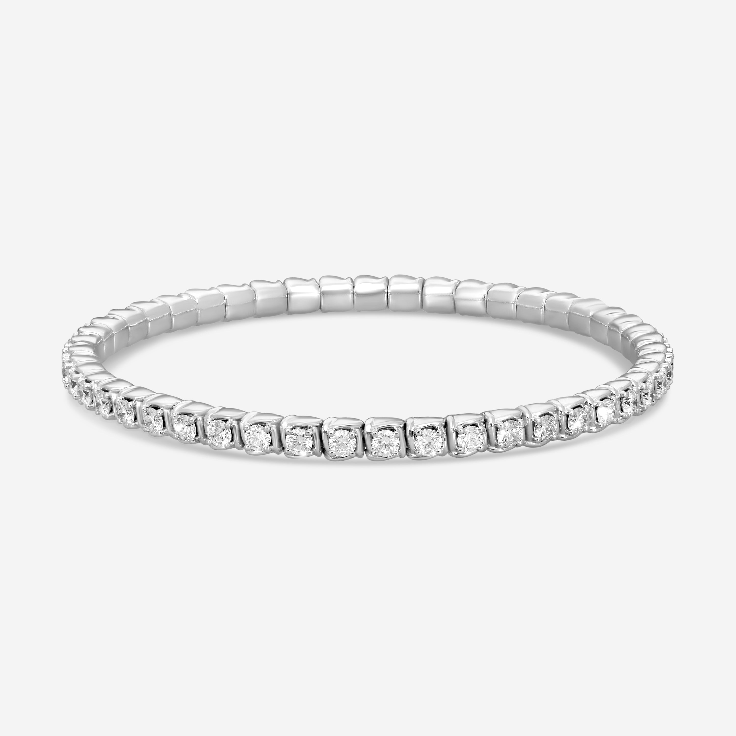 Ina Mar 18K White Gold 4.23 ctw. Round Diamond Stretch Tennis Bracelet ABR40336ED-WQJ075 — view 3