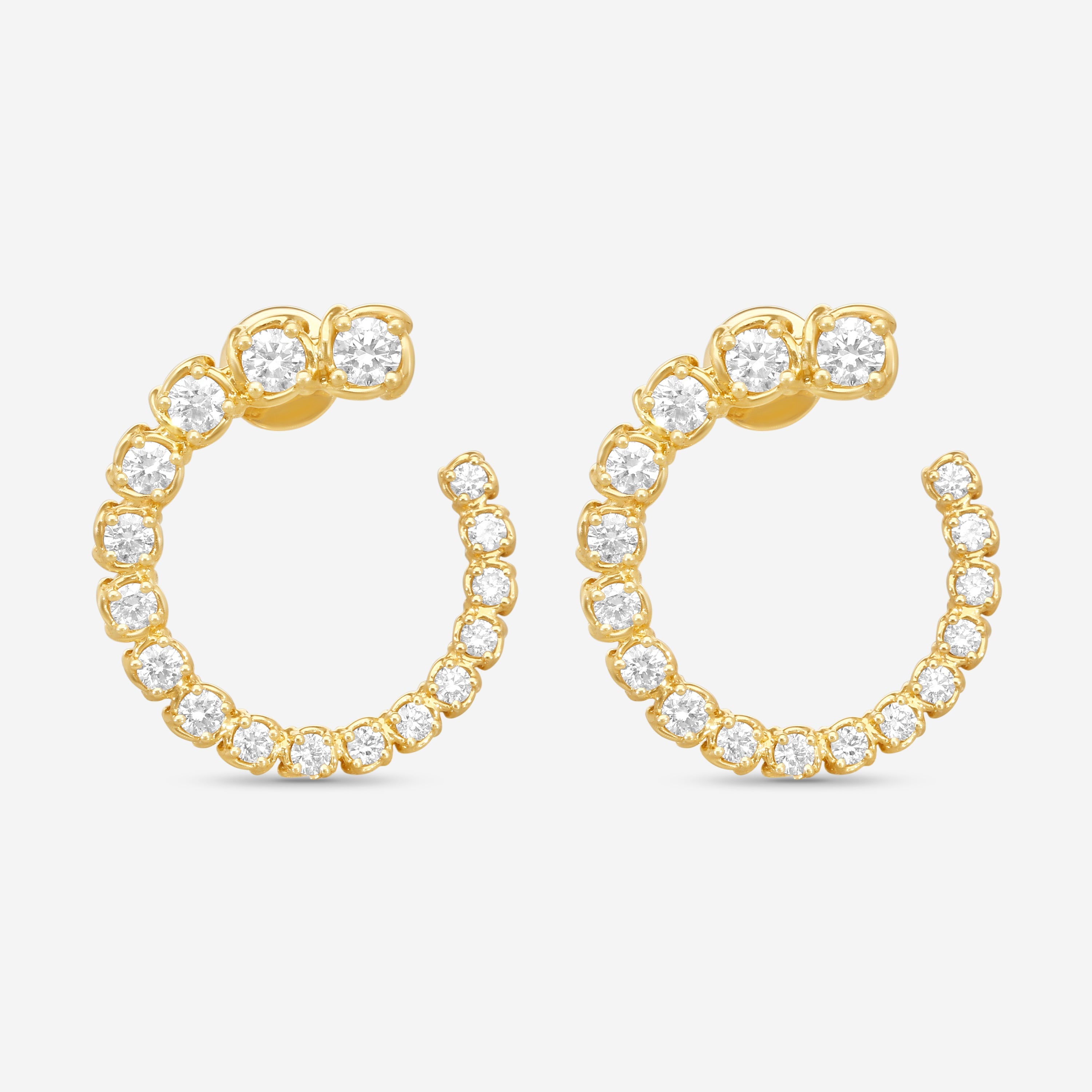 Ina Mar 18K Yellow Gold 3.58 ctw. Round Diamond Hoop Earrings AER11087DM-YQJ00