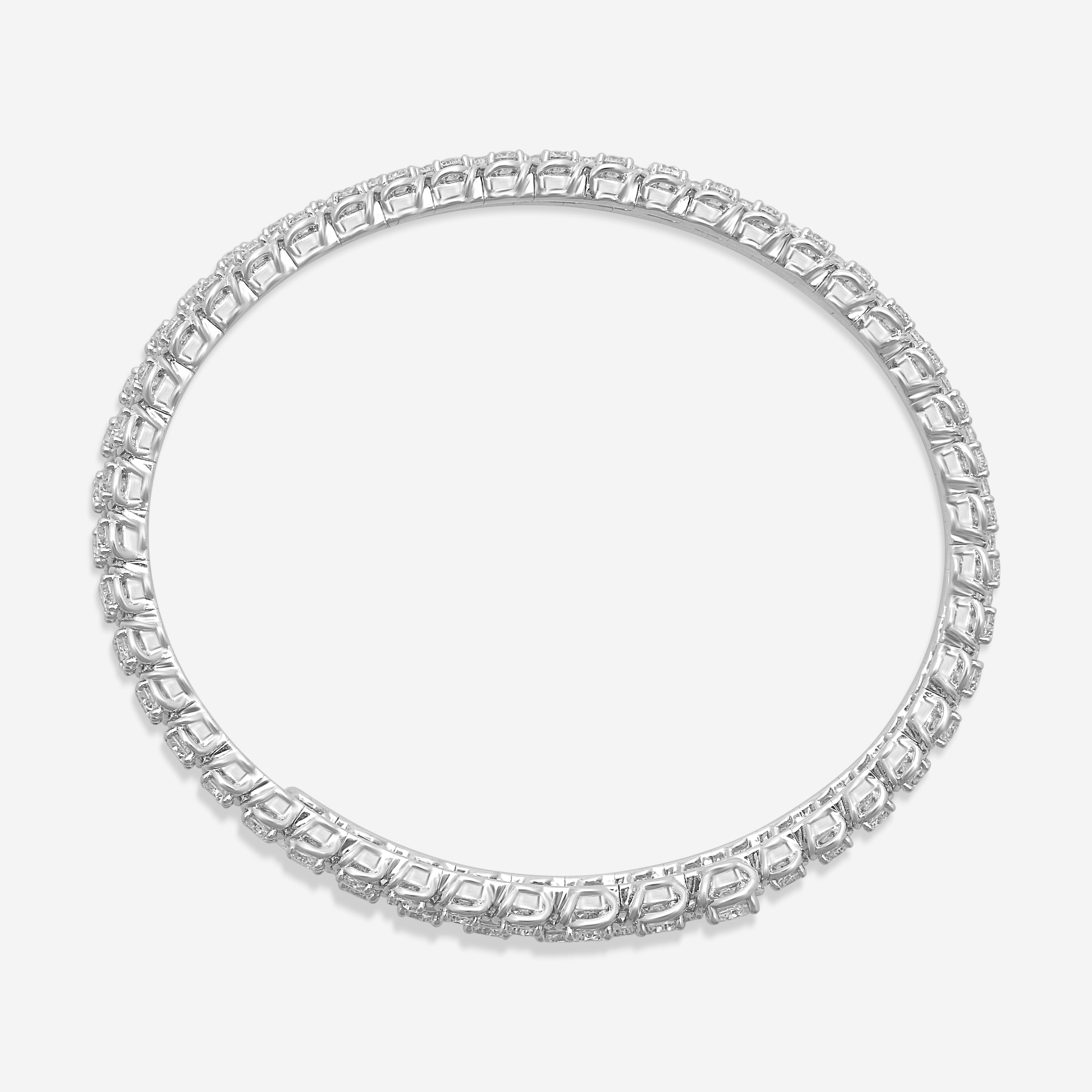 Ina Mar 18K White Gold 16.18 ctw. Round Diamond Bangle Bracelet ABG40145IA-WQI070 — view 2