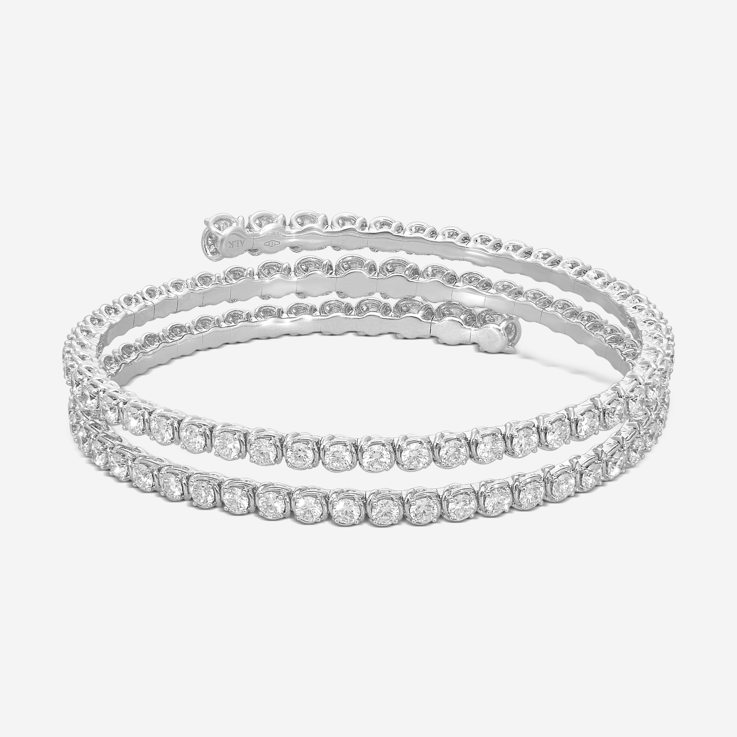 Ina Mar 18K White Gold 16.18 ctw. Round Diamond Bangle Bracelet ABG40145IA-WQI070 — view 3