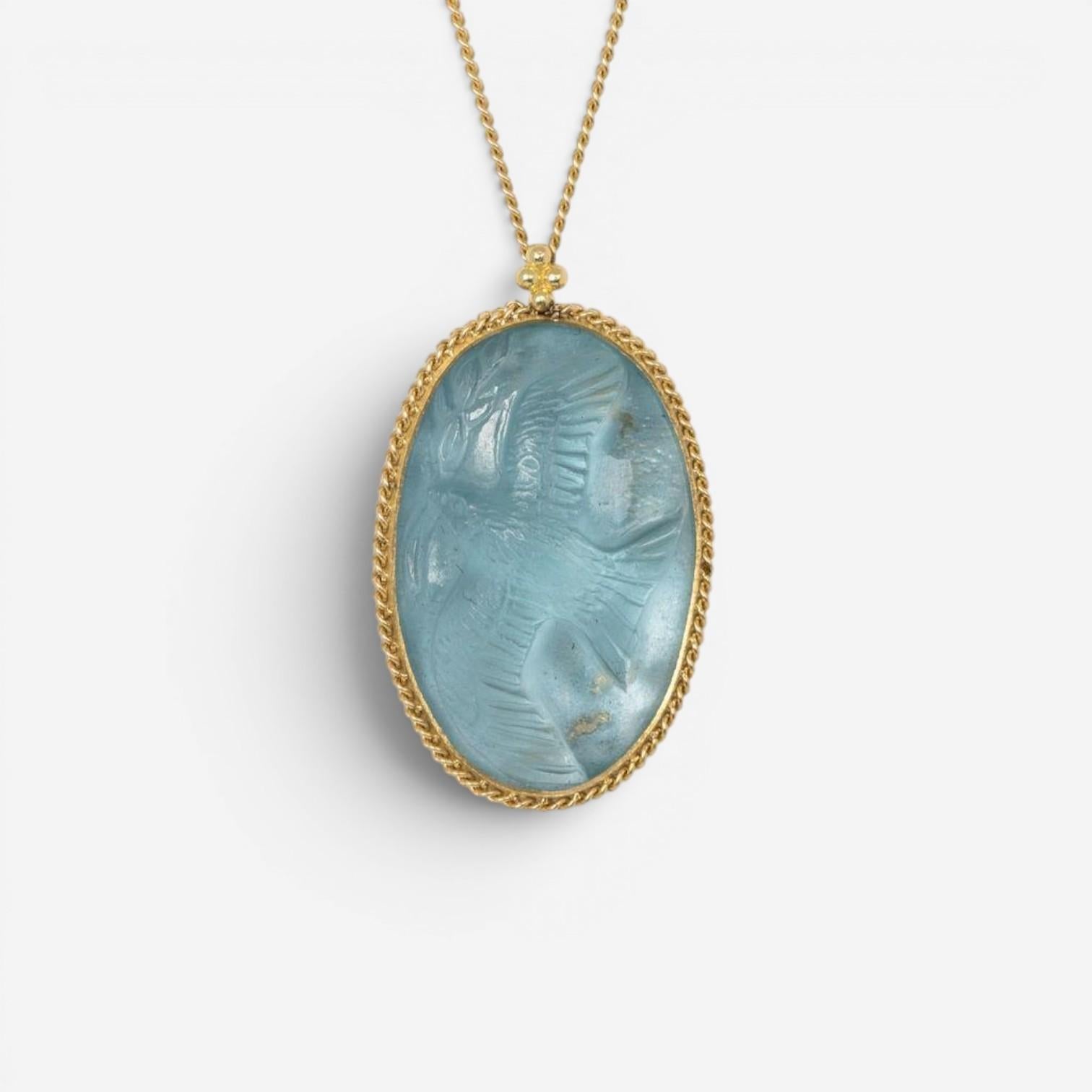 Amáli One of a Kind 18K Yellow Gold Aquamarine Pendant Necklace N-3547-AQ