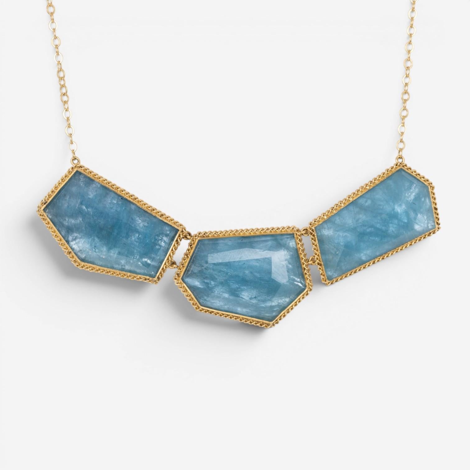 Amáli One of a Kind 18K Yellow Gold Aquamarine Necklace N-3050-AQ