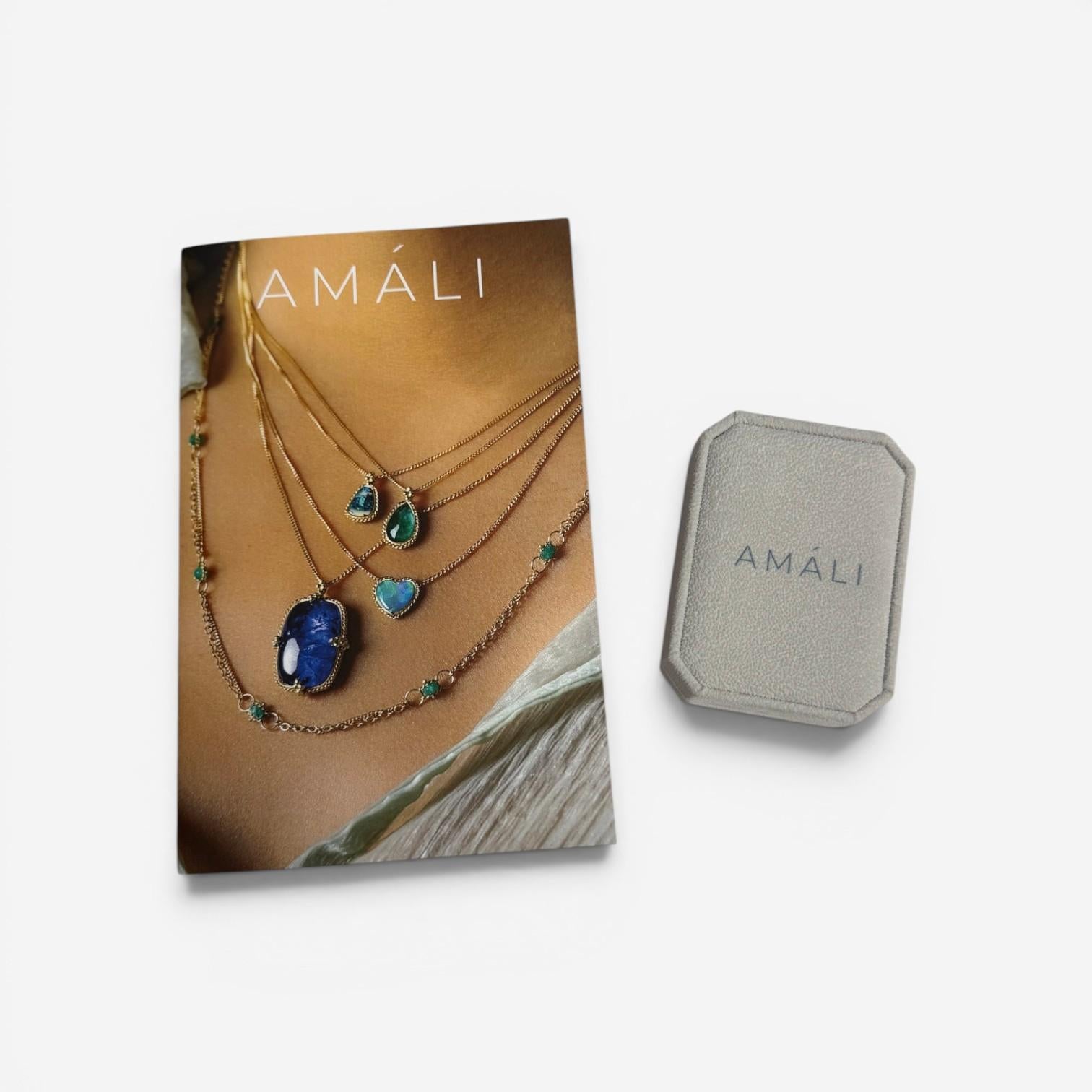 Amáli One of a Kind 18K Yellow Gold Aquamarine Necklace N-3050-AQ — view 4