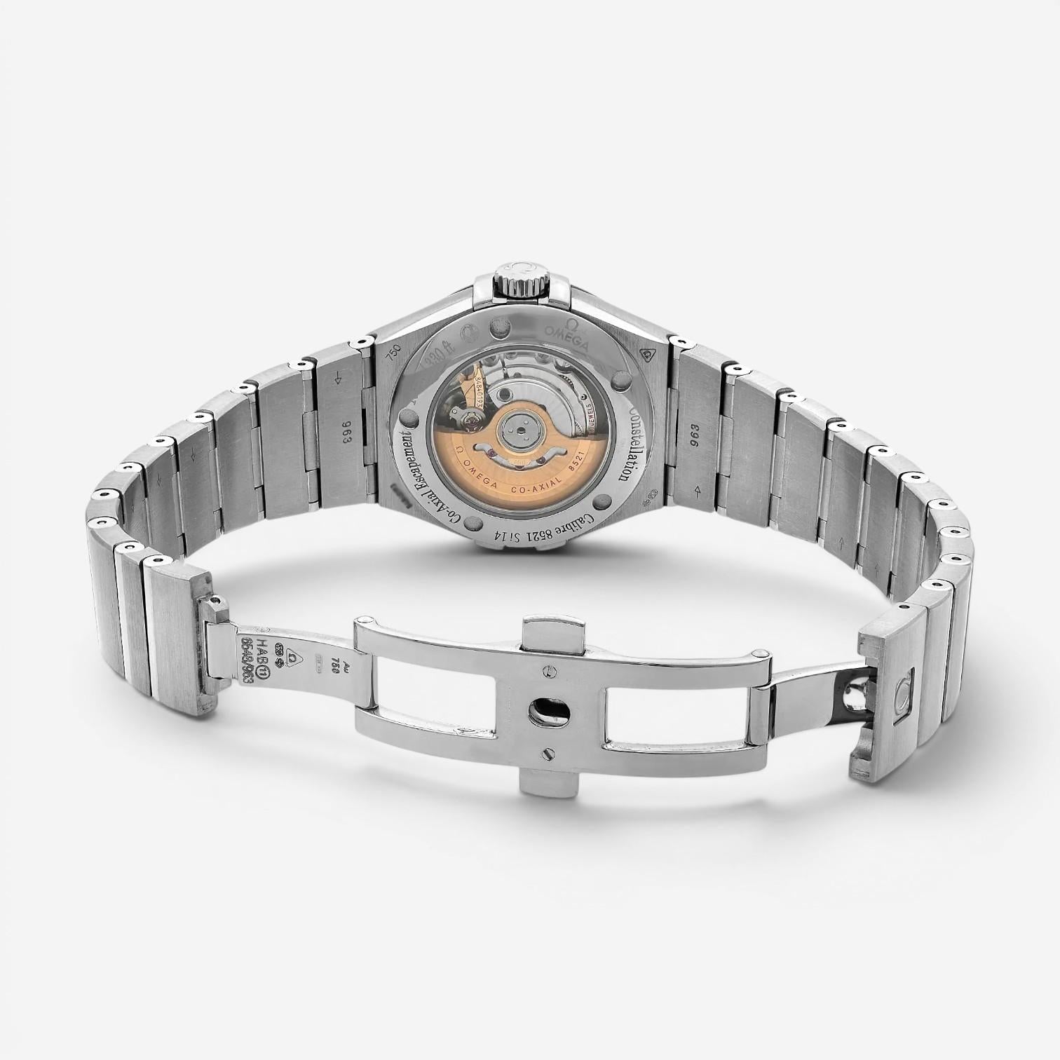 Omega Constellation 18K White Gold Diamond Automatic Ladies Watch 123.55.31.20.5 — view 5