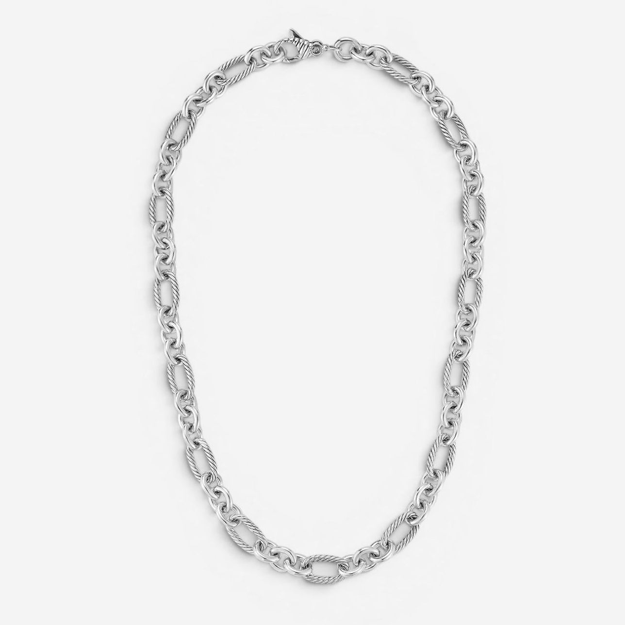 JAI Sterling Silver Oval Link Men's Necklace JJH3051MN