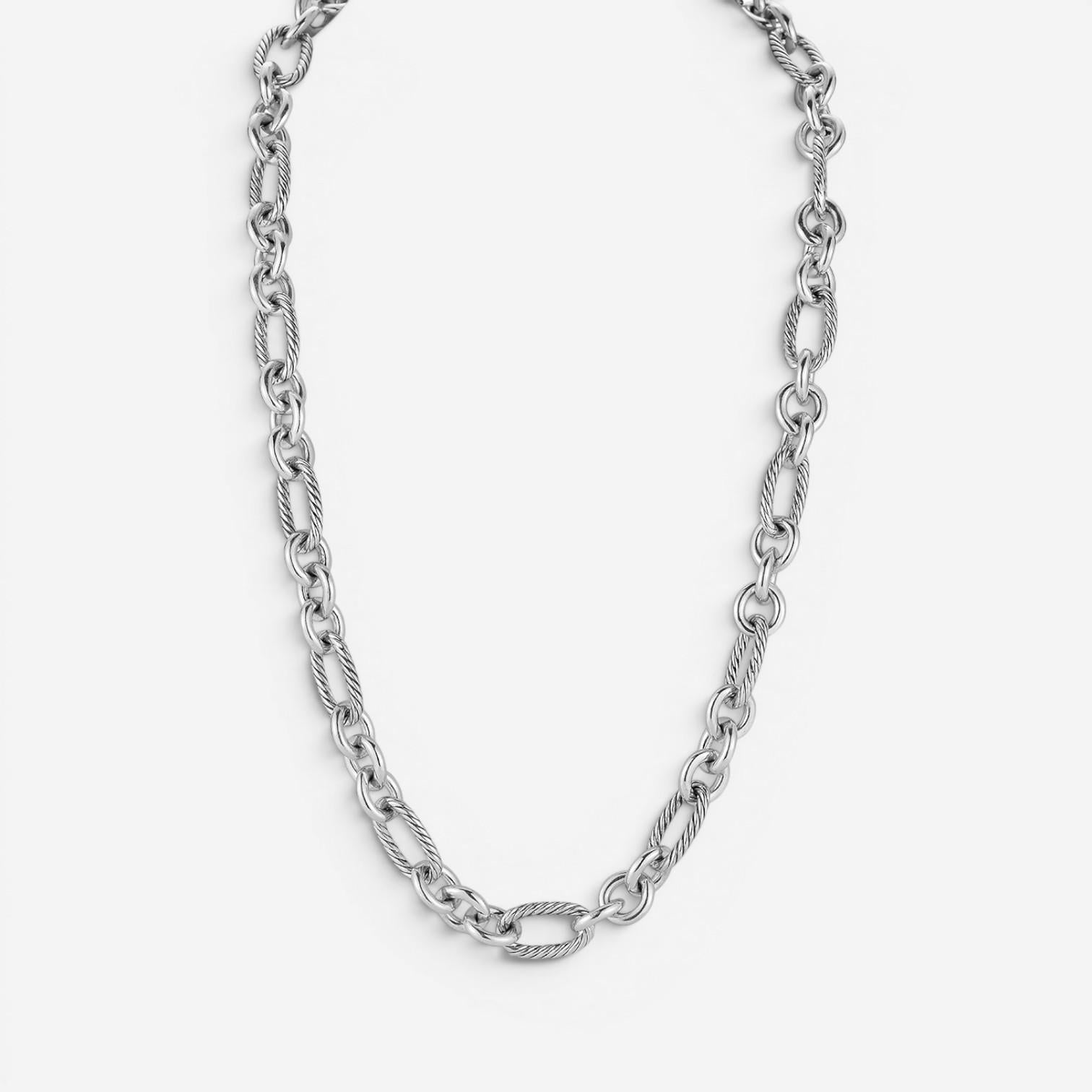 JAI Sterling Silver Oval Link Men's Necklace JJH3051MN — view 2