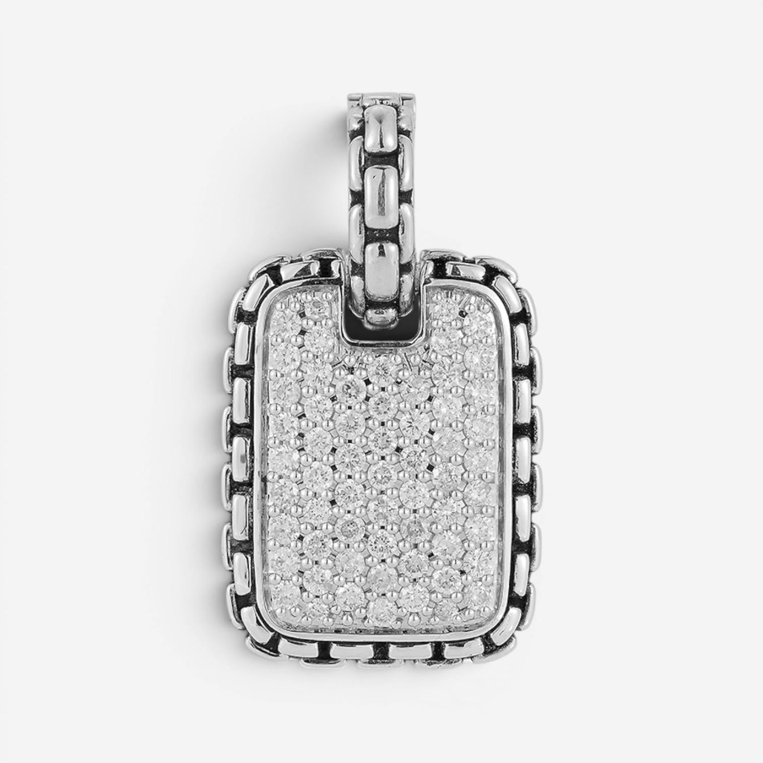 JAI Sterling Silver Diamond Pave Men's Pendant Necklace JJH3041MP-DI — view 3