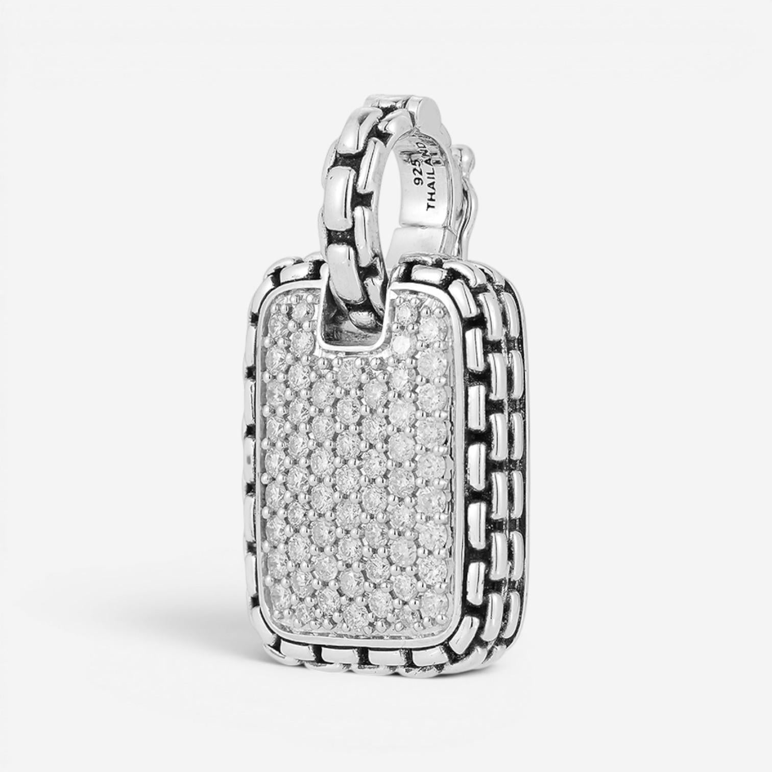 JAI Sterling Silver Diamond Pave Men's Pendant Necklace JJH3041MP-DI — view 4