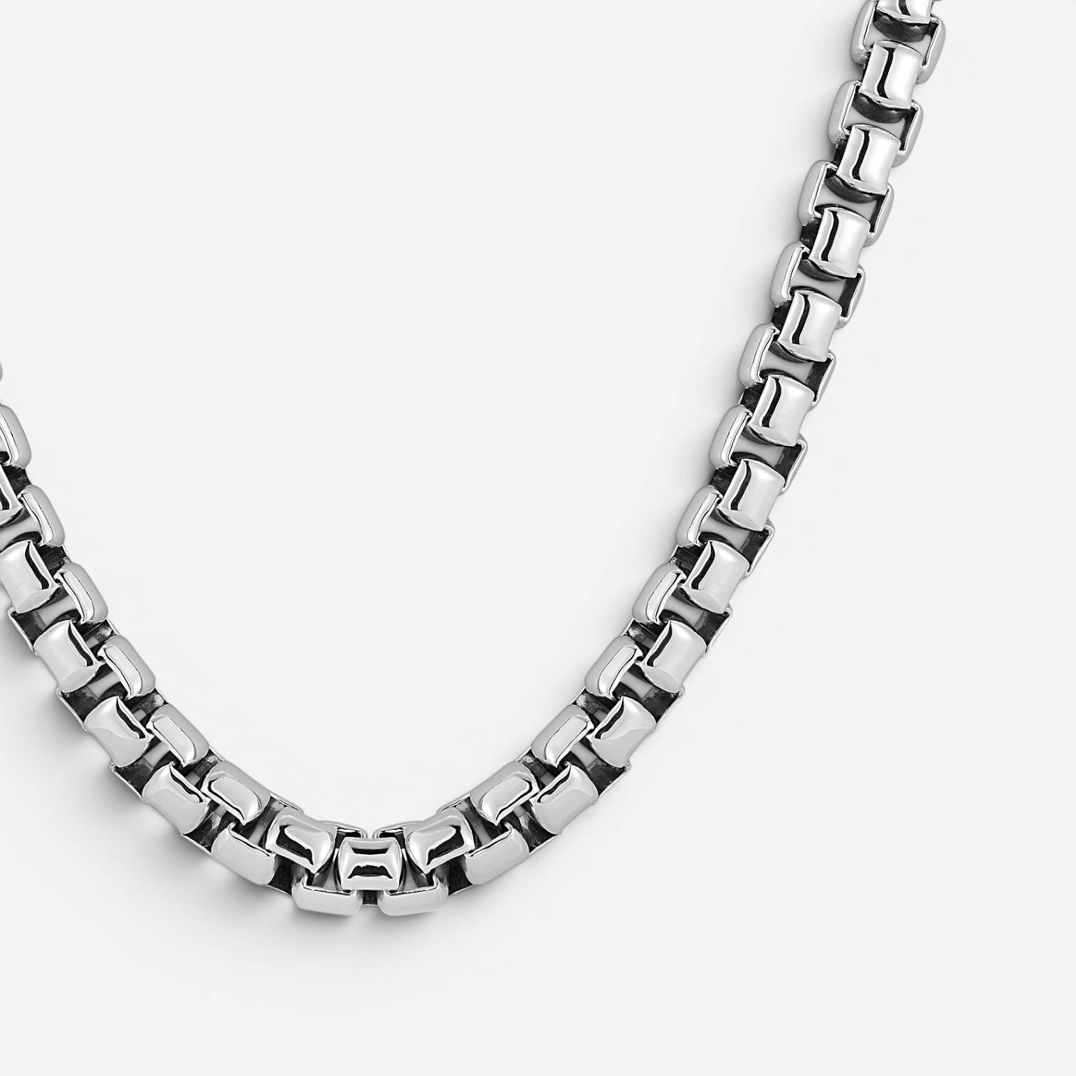 JAI Sterling Silver Box Chain Men's Necklace JJH1004MN — view 3