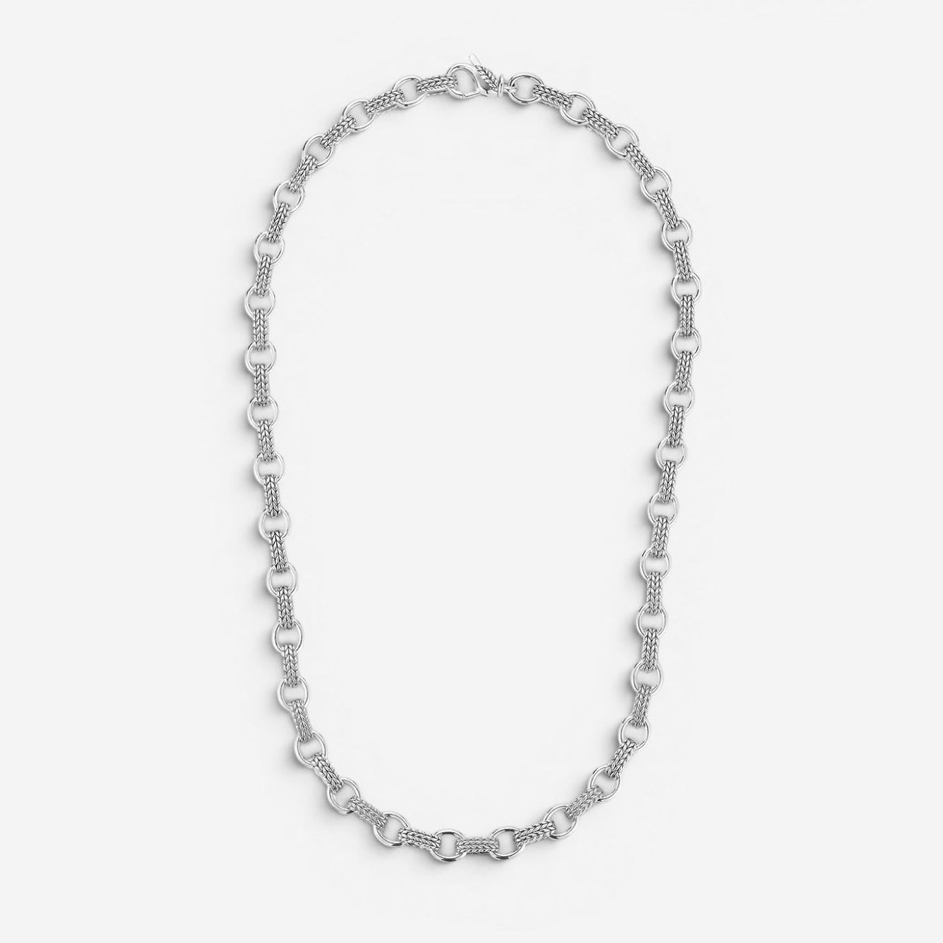 JAI Sterling Silver Textured Men's Link Necklace JJH3040MN