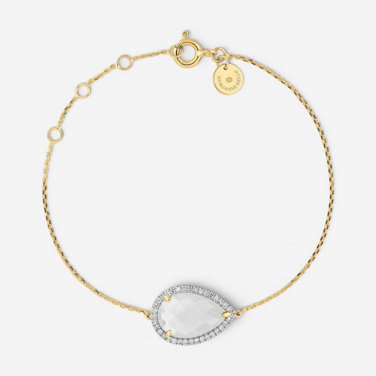 Morganne Bello Alma 18K Yellow Gold Mother of Pearl & Diamond Bracelet 8032YP111
