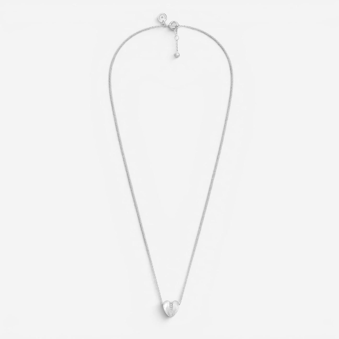 Morganne Bello Infinite Love 18K White Gold Diamond Heart Pendant Necklace 43WL129D
