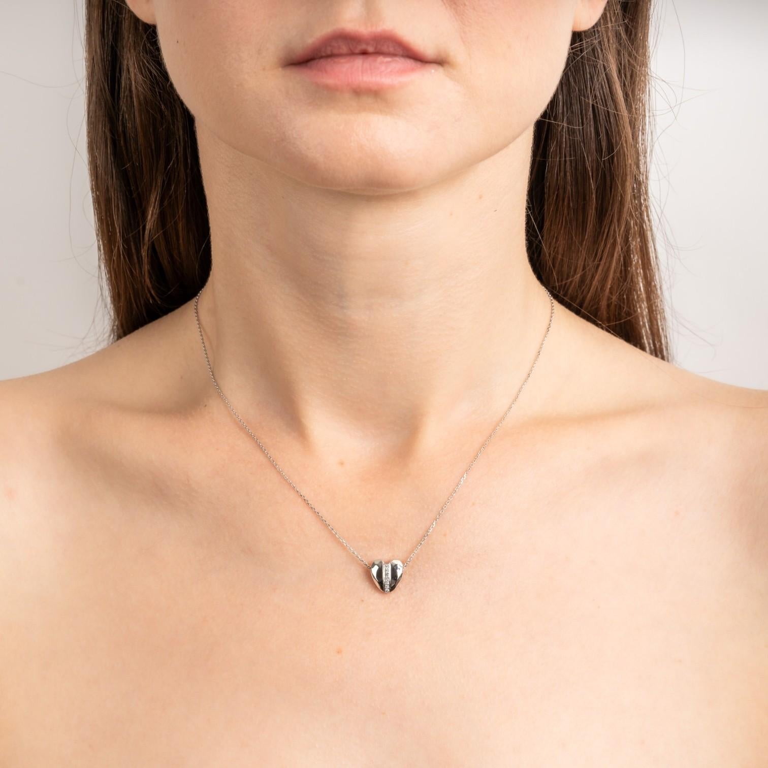 Morganne Bello Infinite Love 18K White Gold Diamond Heart Pendant Necklace 43WL129D — view 2
