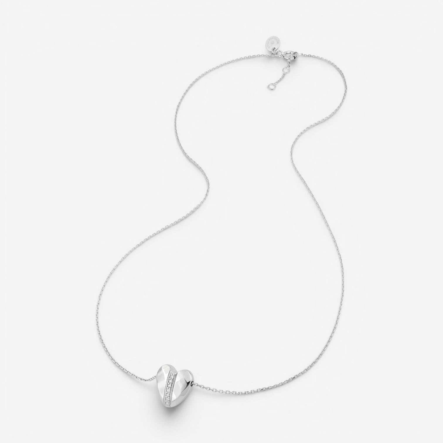 Morganne Bello Infinite Love 18K White Gold Diamond Heart Pendant Necklace 43WL129D — view 3