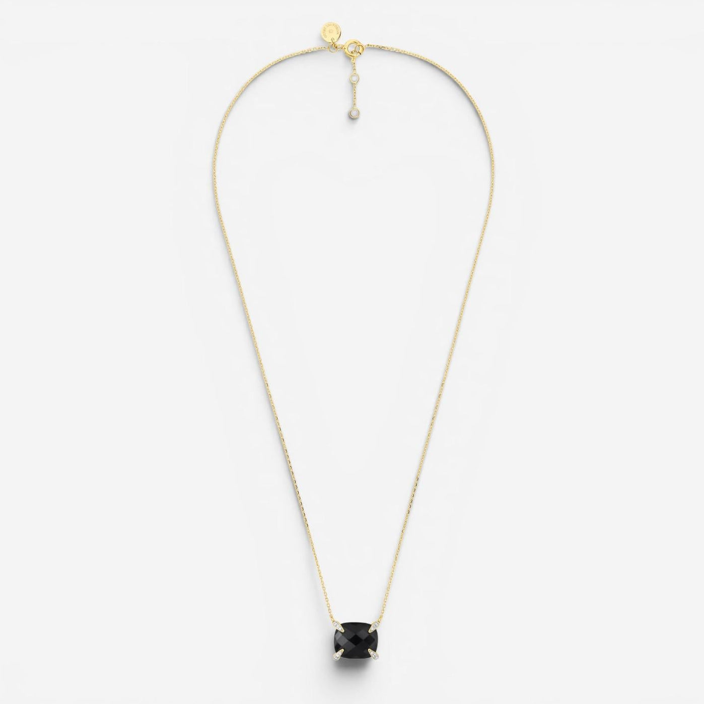 Morganne Bello Friandise 18K Yellow Gold Onyx & Diamond Pendant Necklace 1013YA1