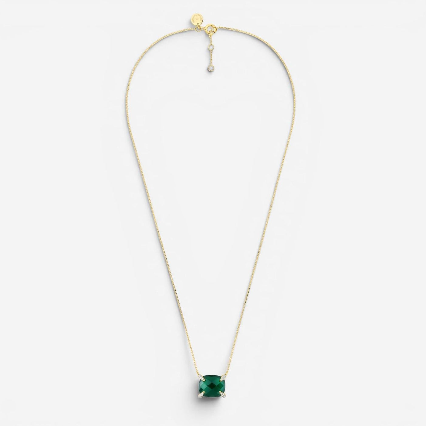 Morganne Bello Friandise 18K Yellow Gold Agate & Diamond Pendant Necklace 1013YA