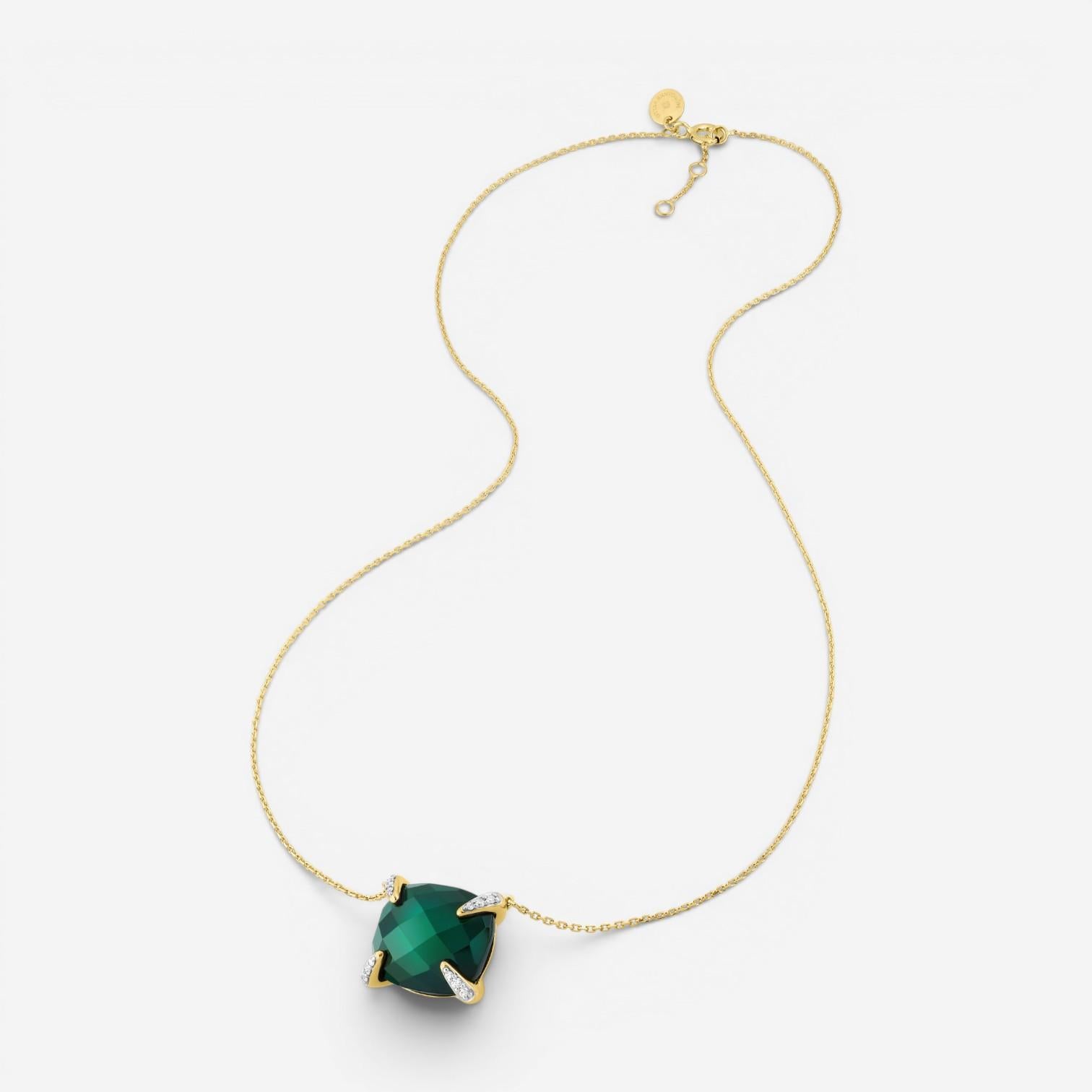 Morganne Bello Friandise 18K Yellow Gold Agate & Diamond Pendant Necklace 1013YA — view 2
