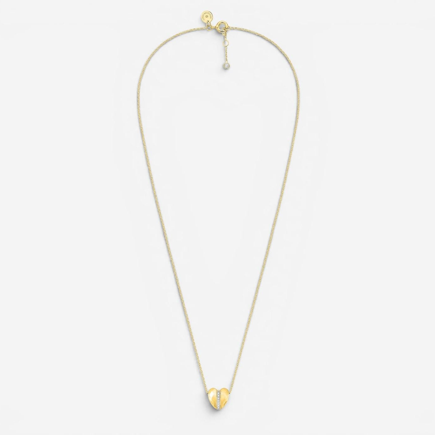 Morganne Bello Infinite Love 18K Yellow Gold Diamond Heart Pendant Necklace 43YL128D