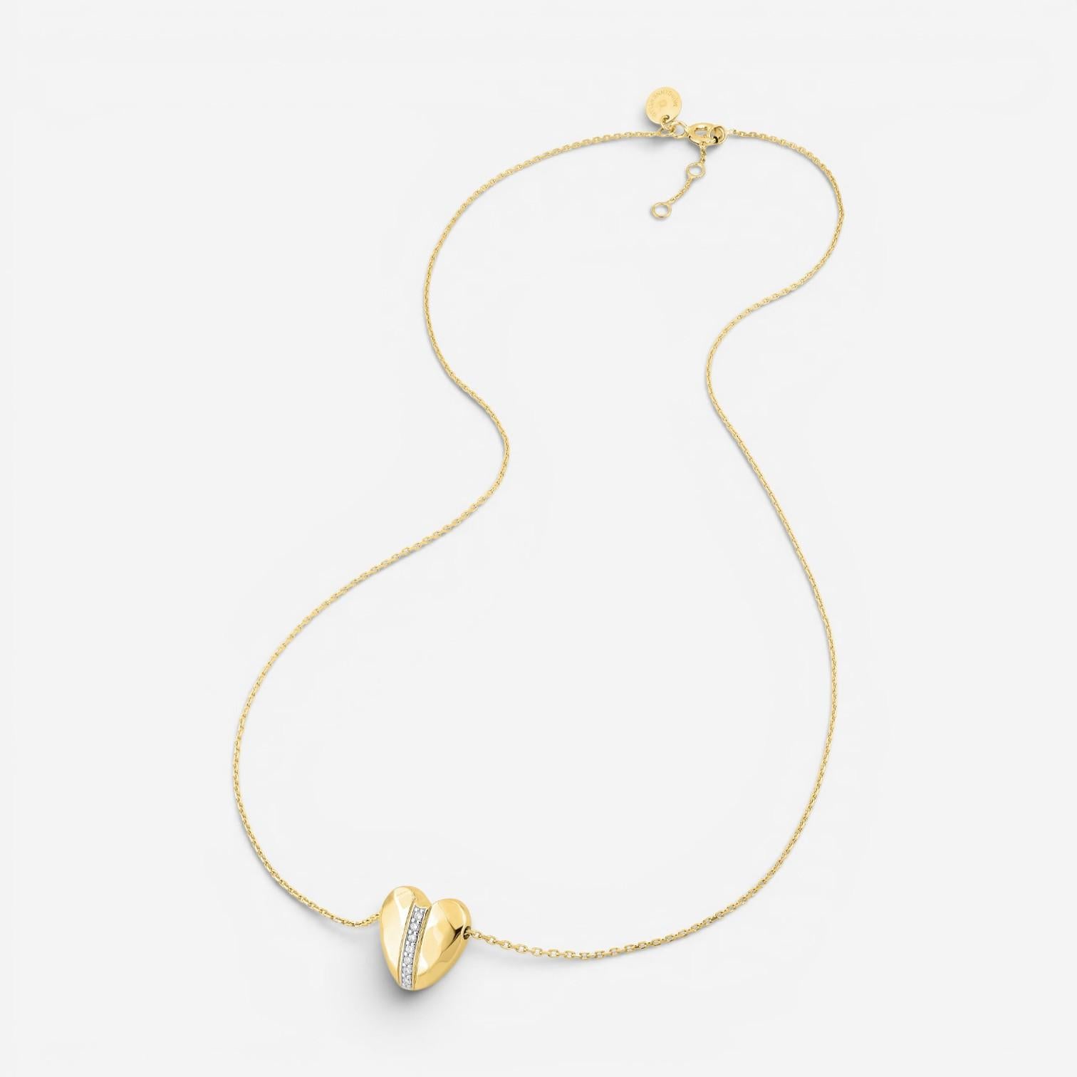 Morganne Bello Infinite Love 18K Yellow Gold Diamond Heart Pendant Necklace 43YL128D — view 3