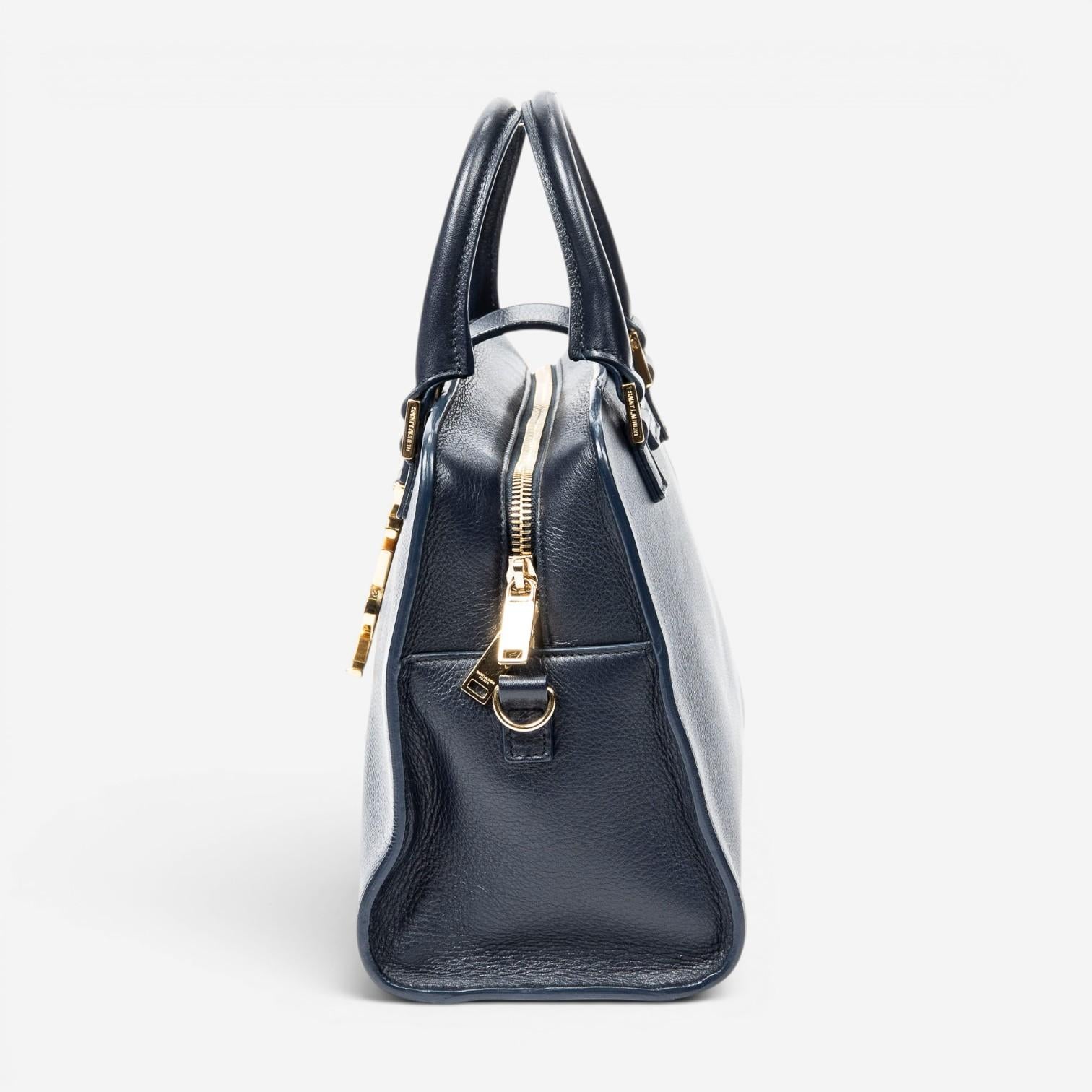 Yves Saint Laurent Monogram Cabas Baby Navy Calfskin Leather Tote Bag ABB2034 — view 3