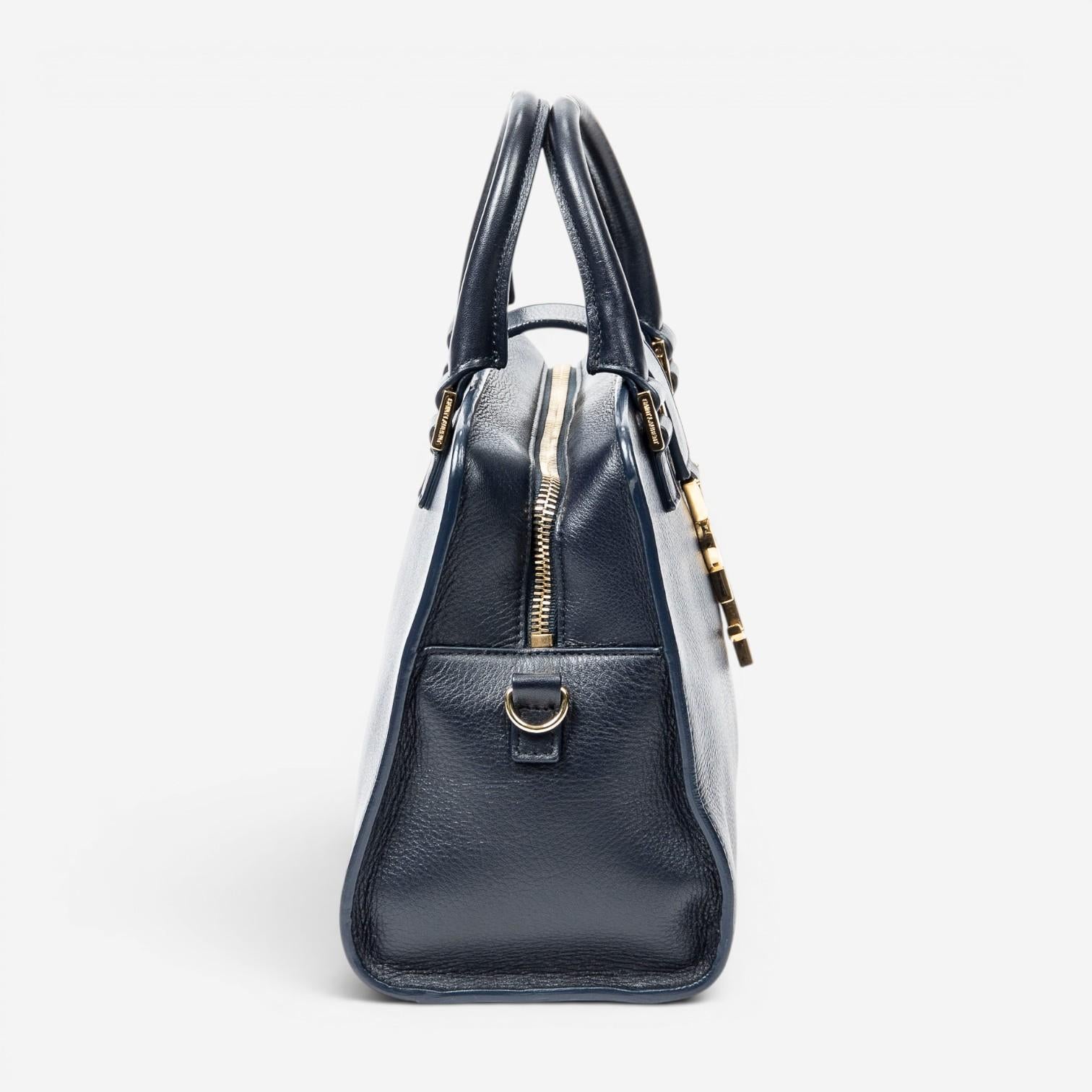 Yves Saint Laurent Monogram Cabas Baby Navy Calfskin Leather Tote Bag ABB2034 — view 4